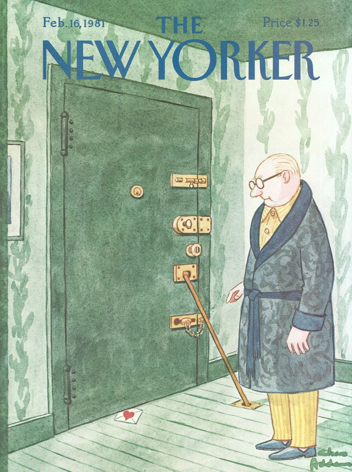 Обложка The New Yorker, 16 февраля 1981, художник Чарльз Аддамс