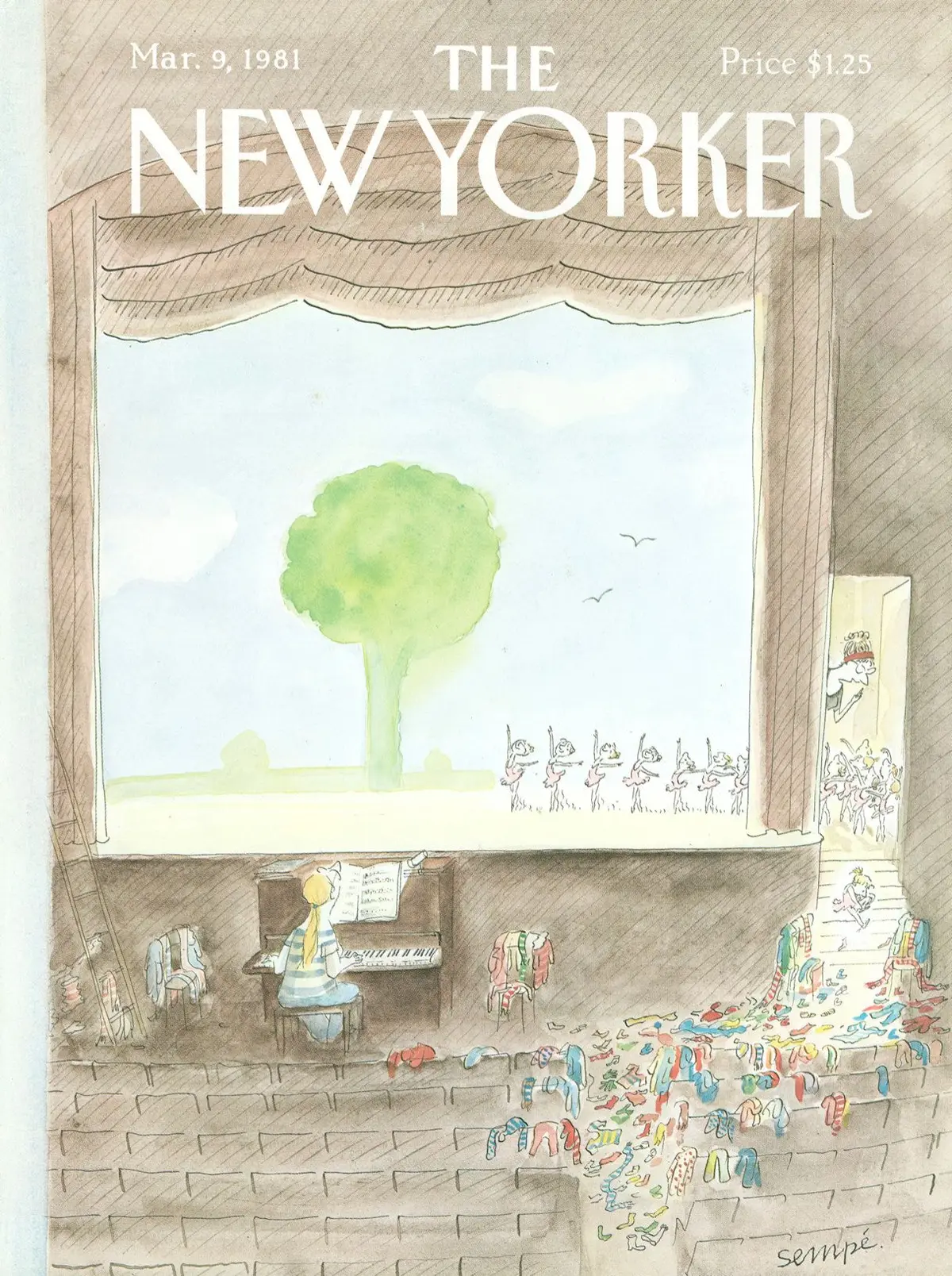 Обложка The New Yorker, 9 марта 1981, художник Жан-Жак Сампе