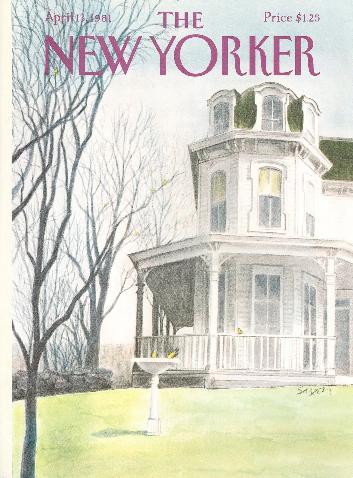 Обложка The New Yorker, 13 апреля 1981, художник Чарльз Саксон