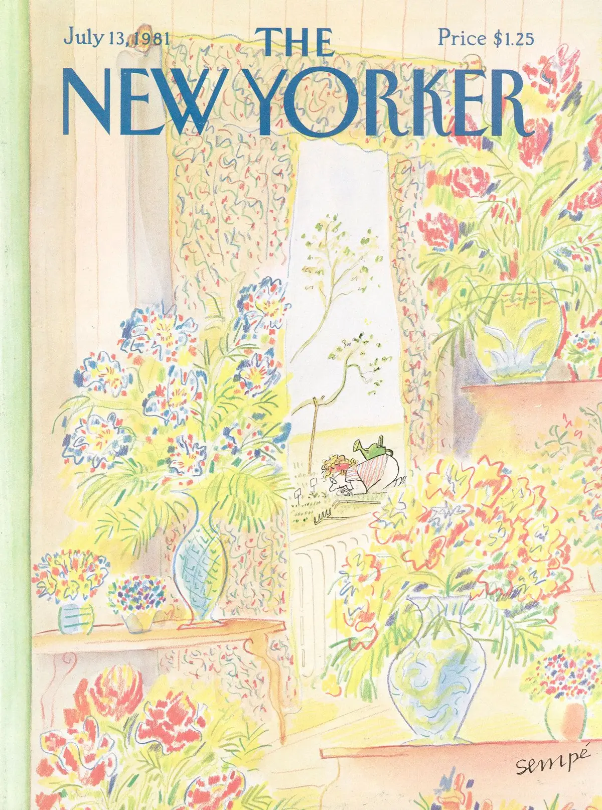 Обложка The New Yorker, 13 июля 1981, художник Жан-Жак Сампе