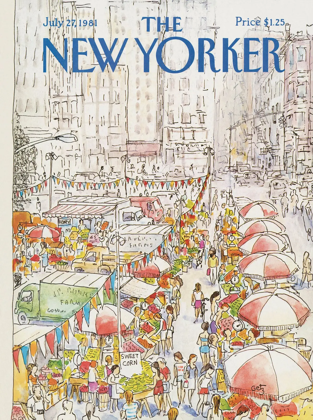 Обложка The New Yorker, 27 июля 1981, художник Артур Гетц