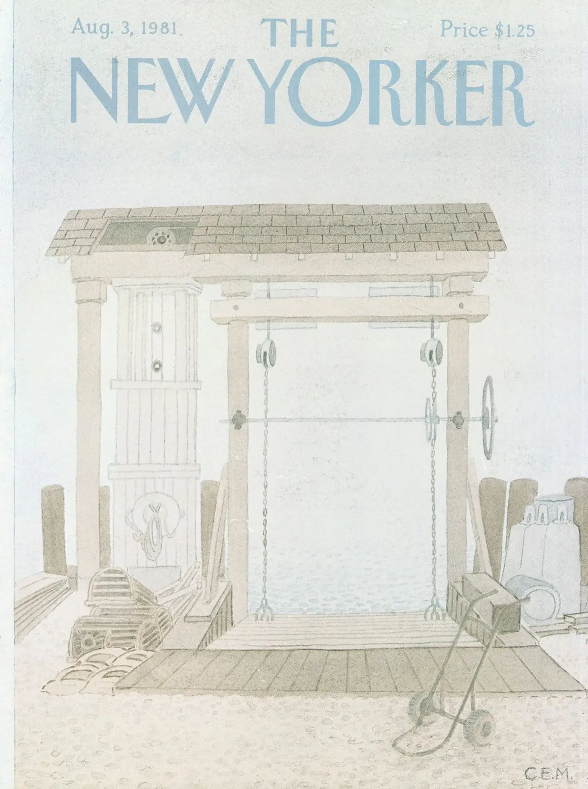 Обложка The New Yorker, 3 августа 1981, художник Чарльз Э. Мартин