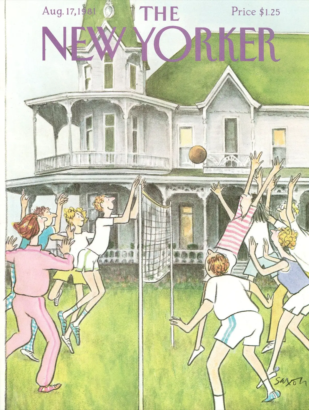 Обложка The New Yorker, 17 августа 1981, художник Чарльз Саксон