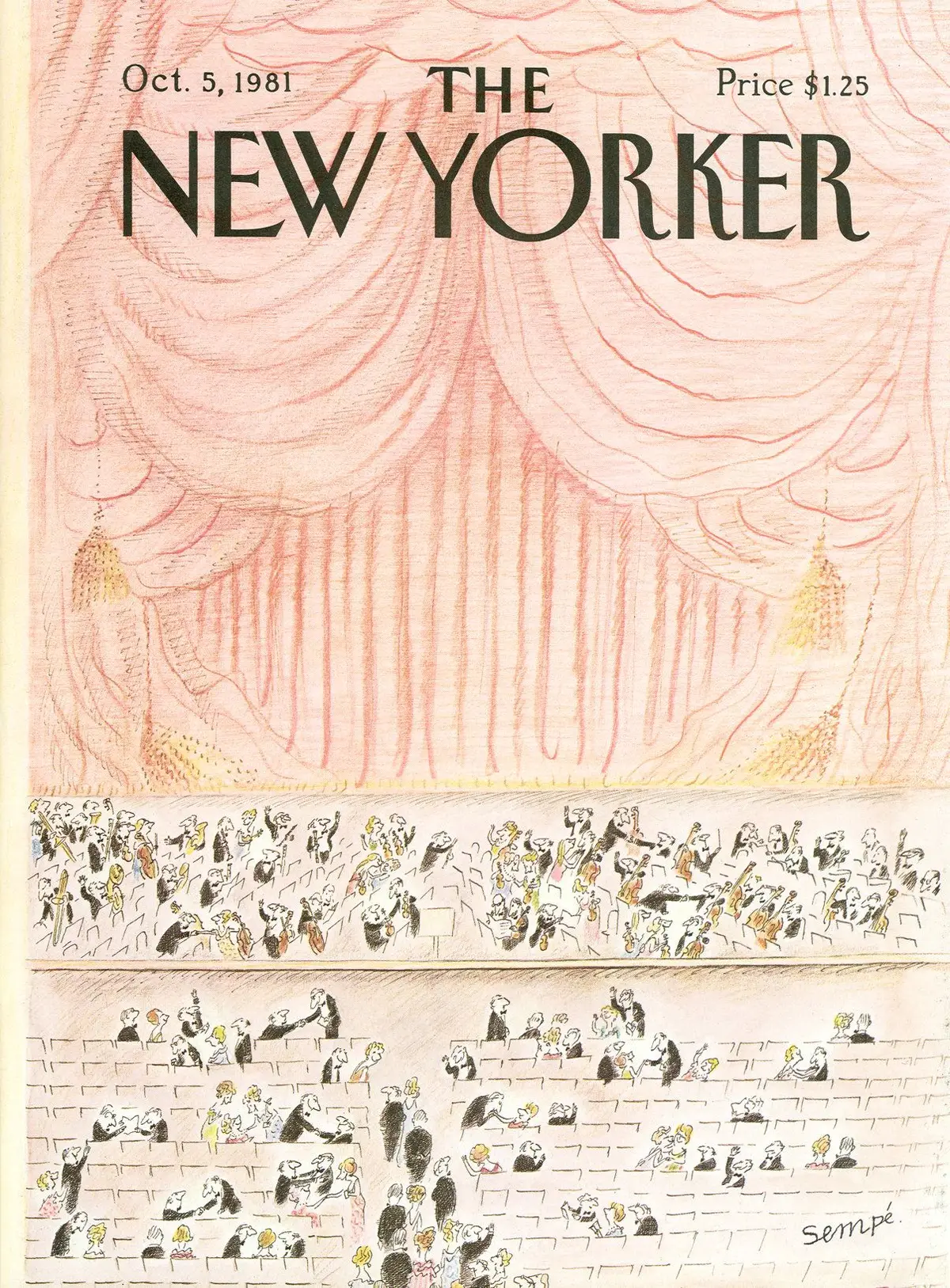 Обложка The New Yorker, 5 октября 1981, художник Жан-Жак Сампе