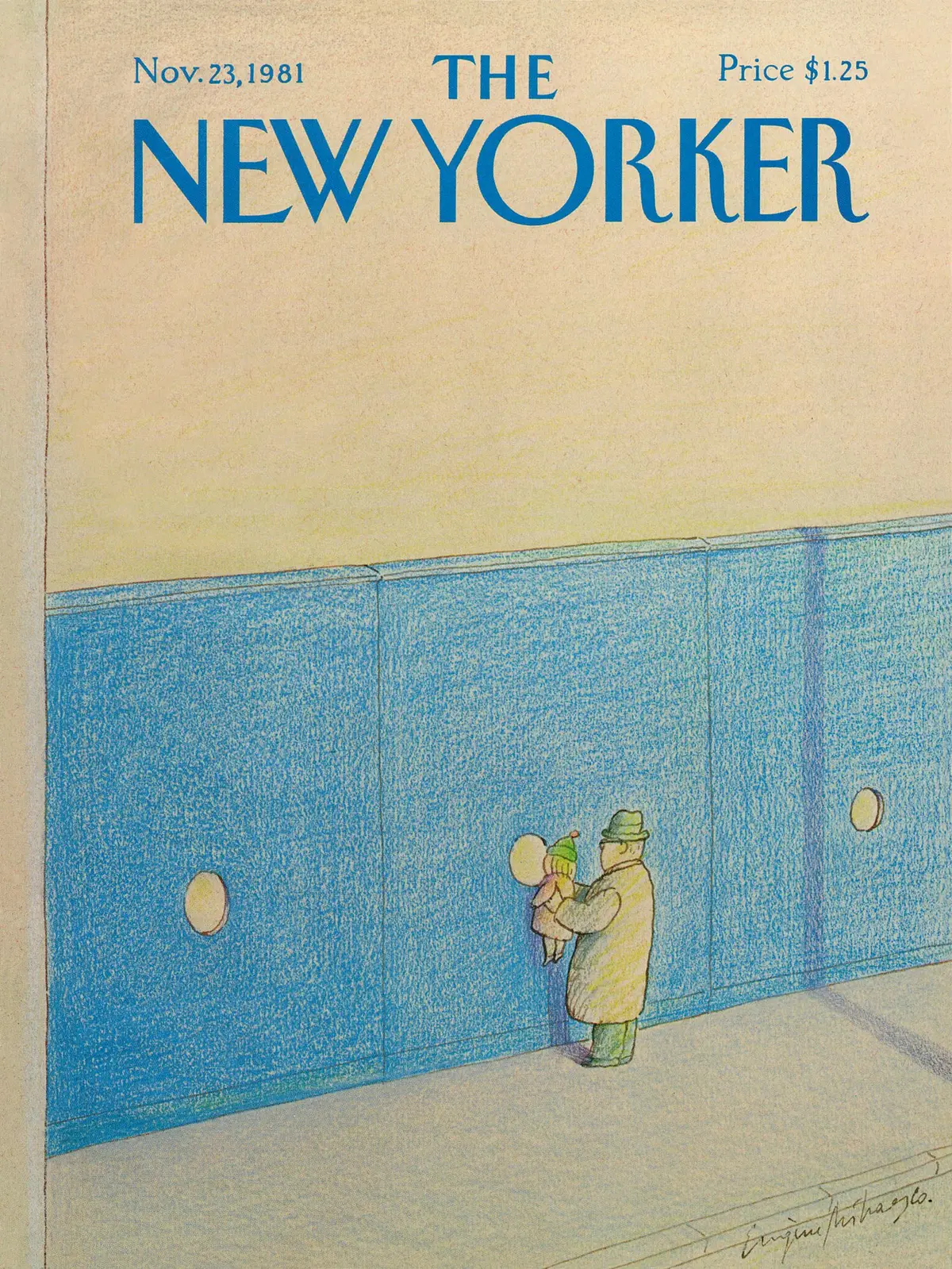 Обложка The New Yorker, 23 ноября 1981, художник Эжен Михаеско
