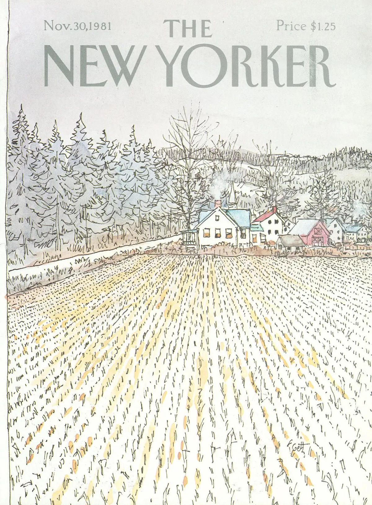 Обложка The New Yorker, 30 ноября 1981, художник Артур Гетц