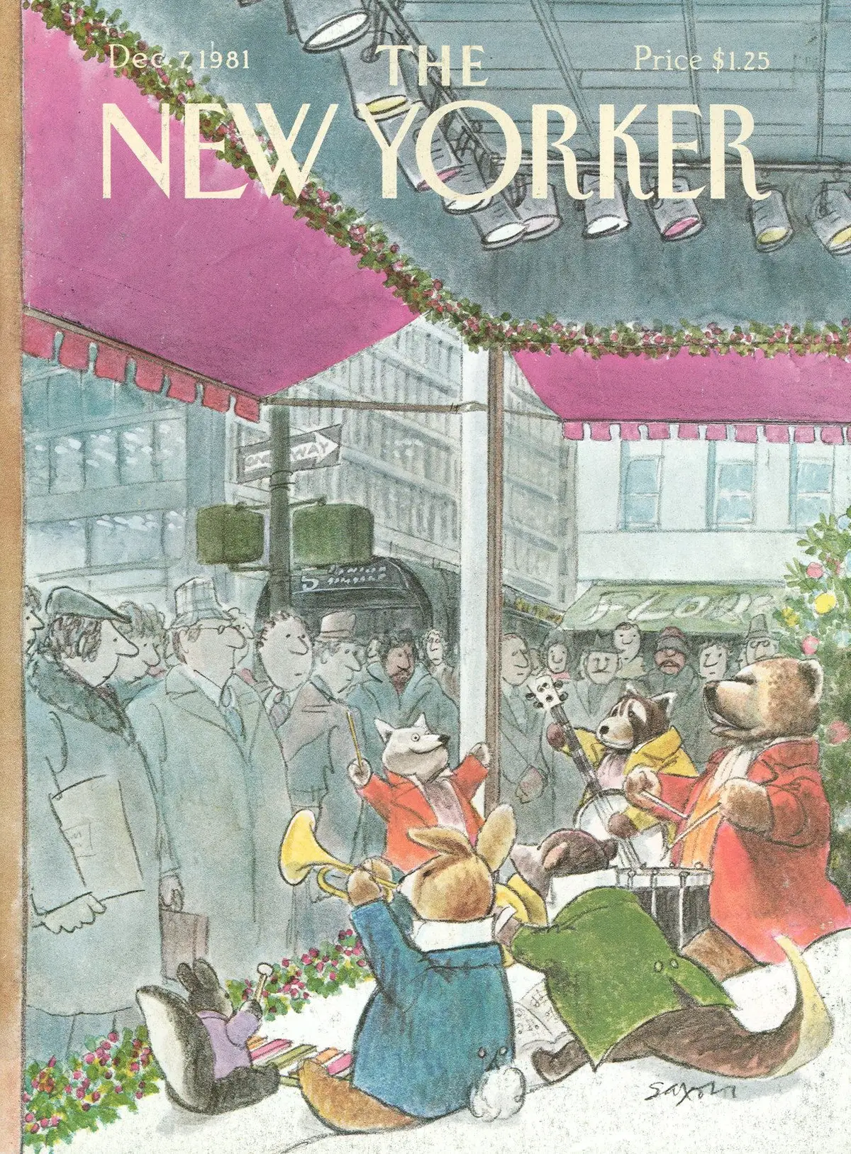 Обложка The New Yorker, 7 декабря 1981, художник Чарльз Саксон
