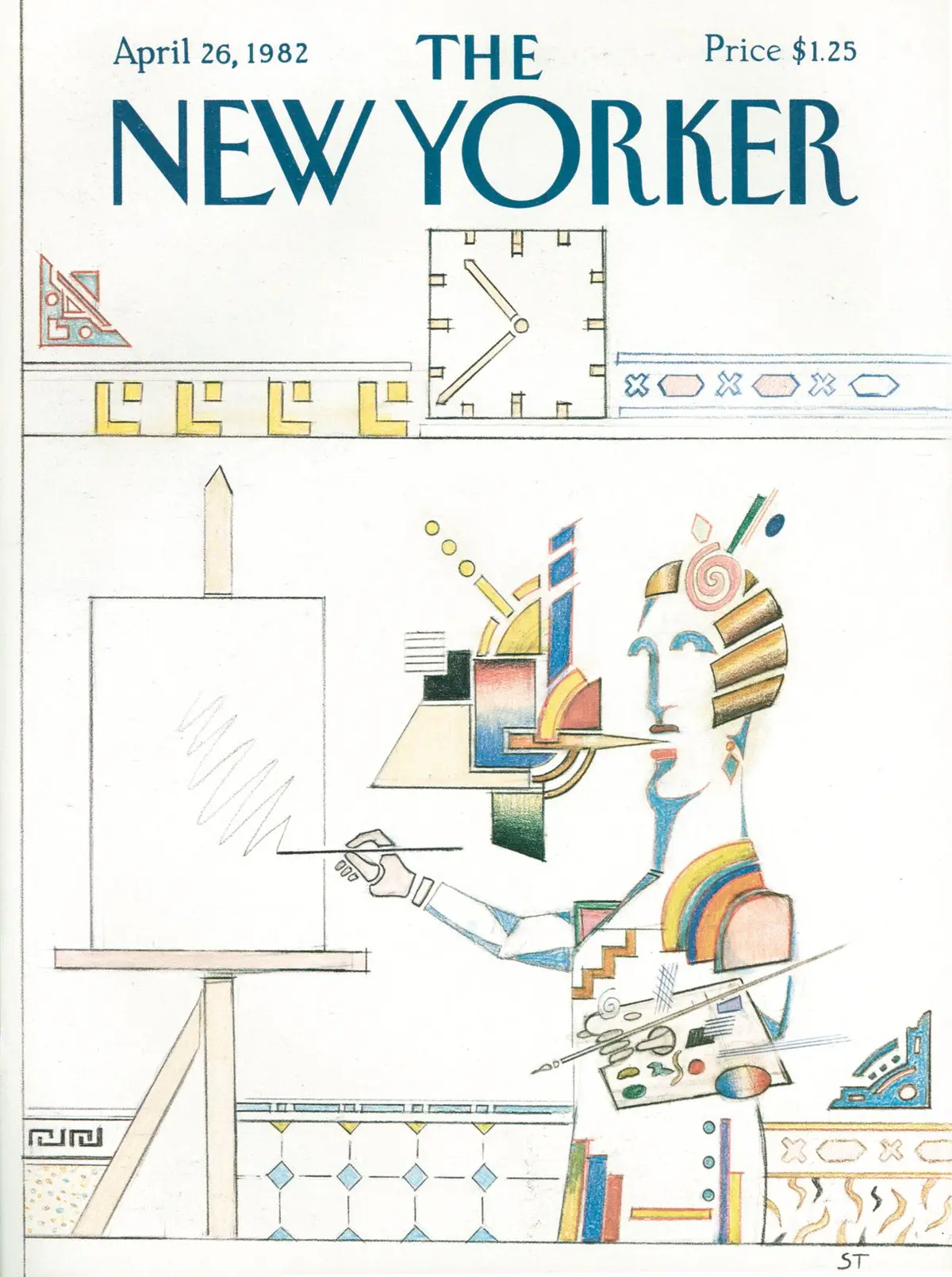 Обложка The New Yorker, 26 апреля 1982, художник Сол Стейнберг