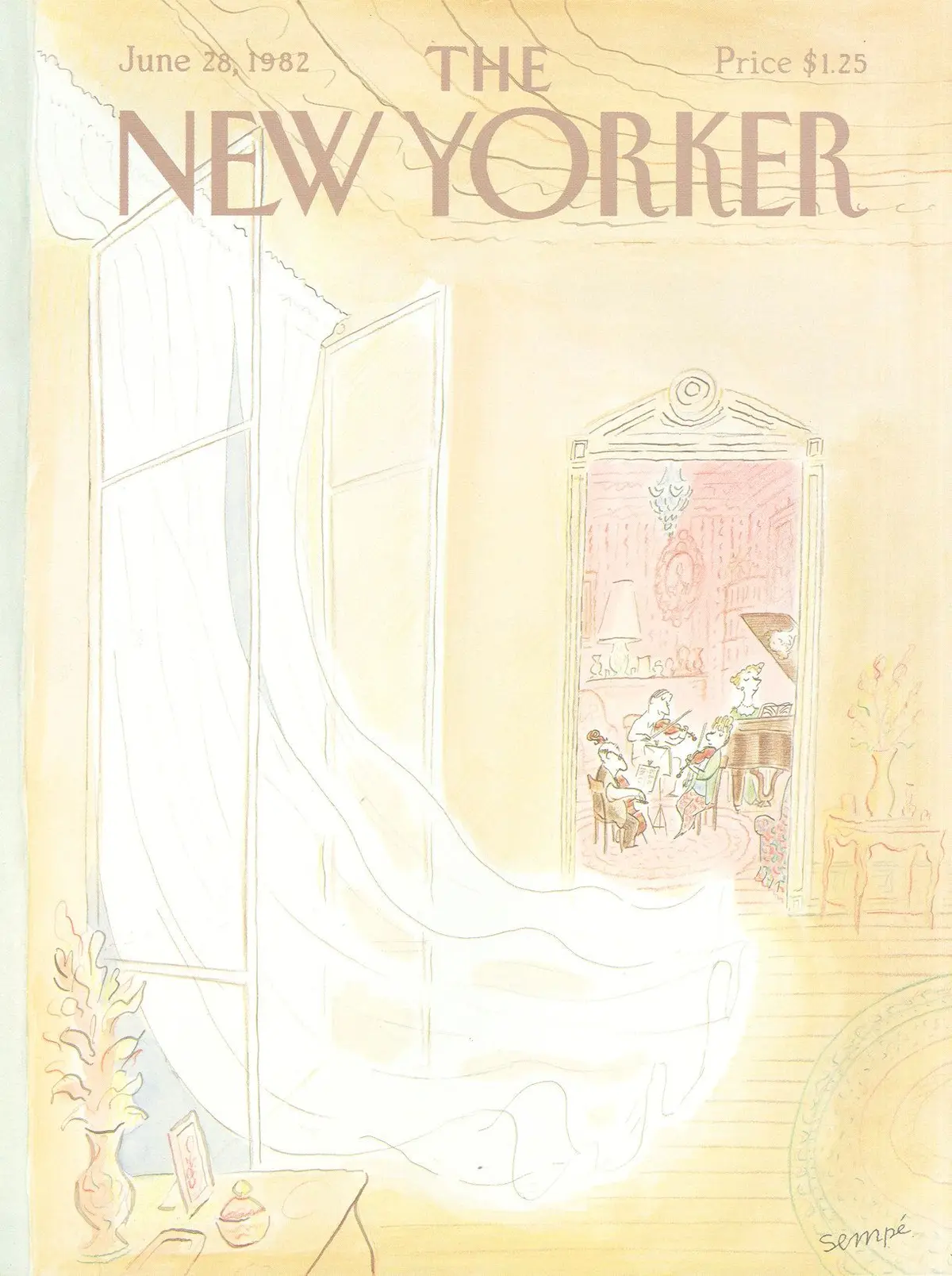 Обложка The New Yorker, 28 июня 1982, художник Жан-Жак Сампе