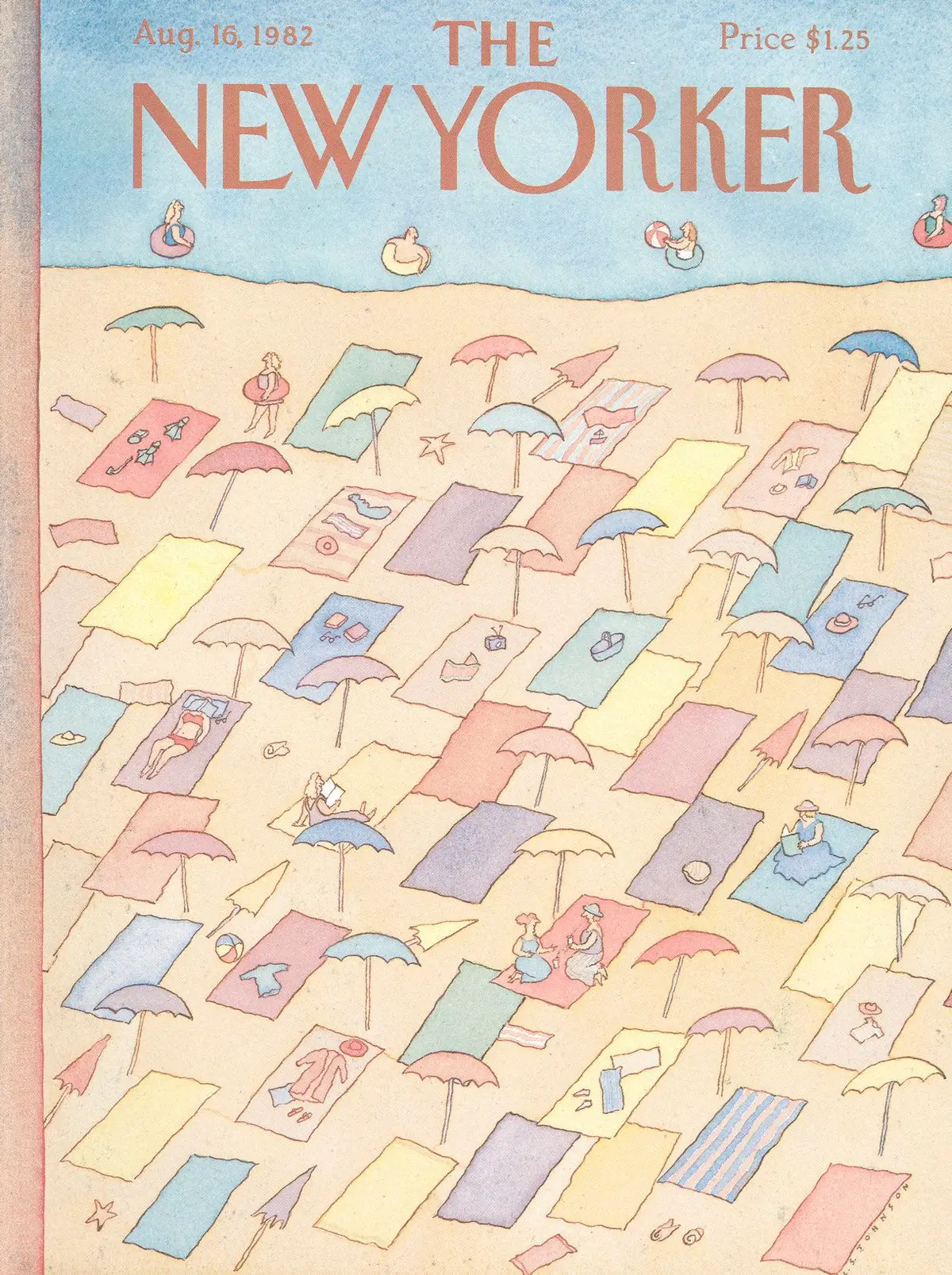 Обложка The New Yorker, 16 августа 1982, художник Лонни Сью Джонсон