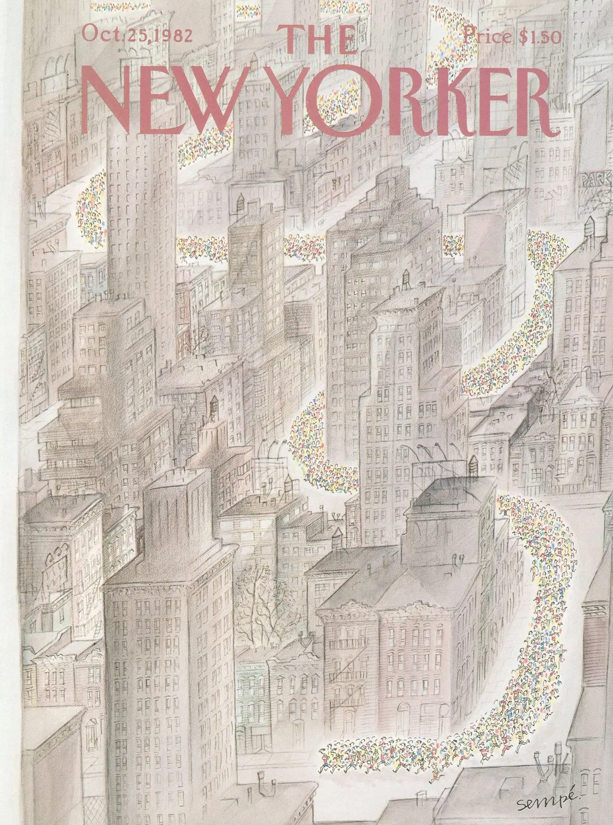 Обложка The New Yorker, 25 октября 1982, художник Жан-Жак Сампе