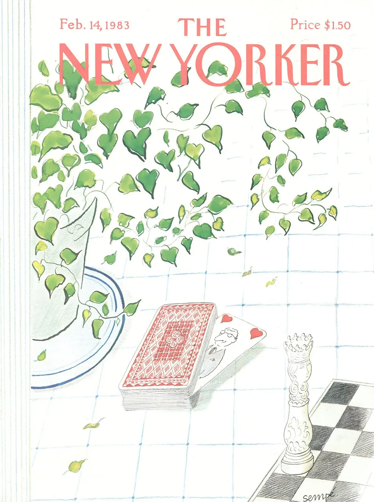 Обложка The New Yorker, 14 февраля 1983, художник Жан-Жак Сампе