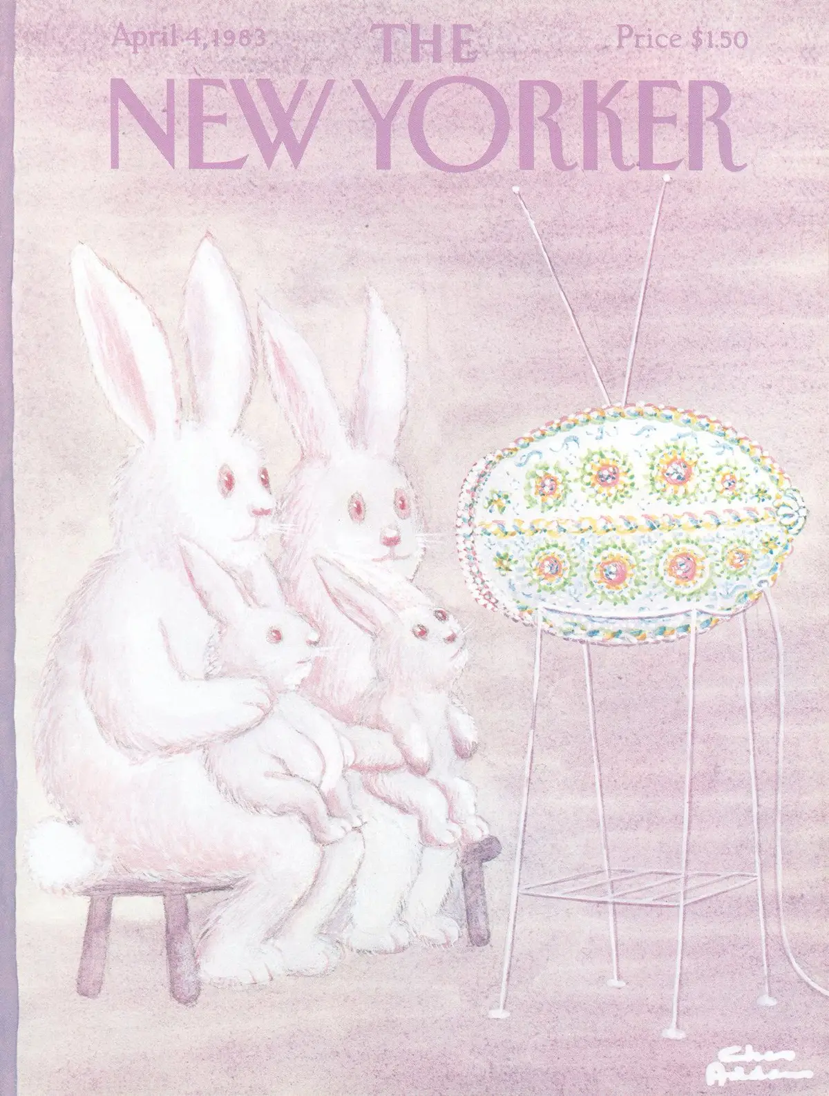 Обложка The New Yorker, 4 апреля 1983, художник Чарльз Аддамс