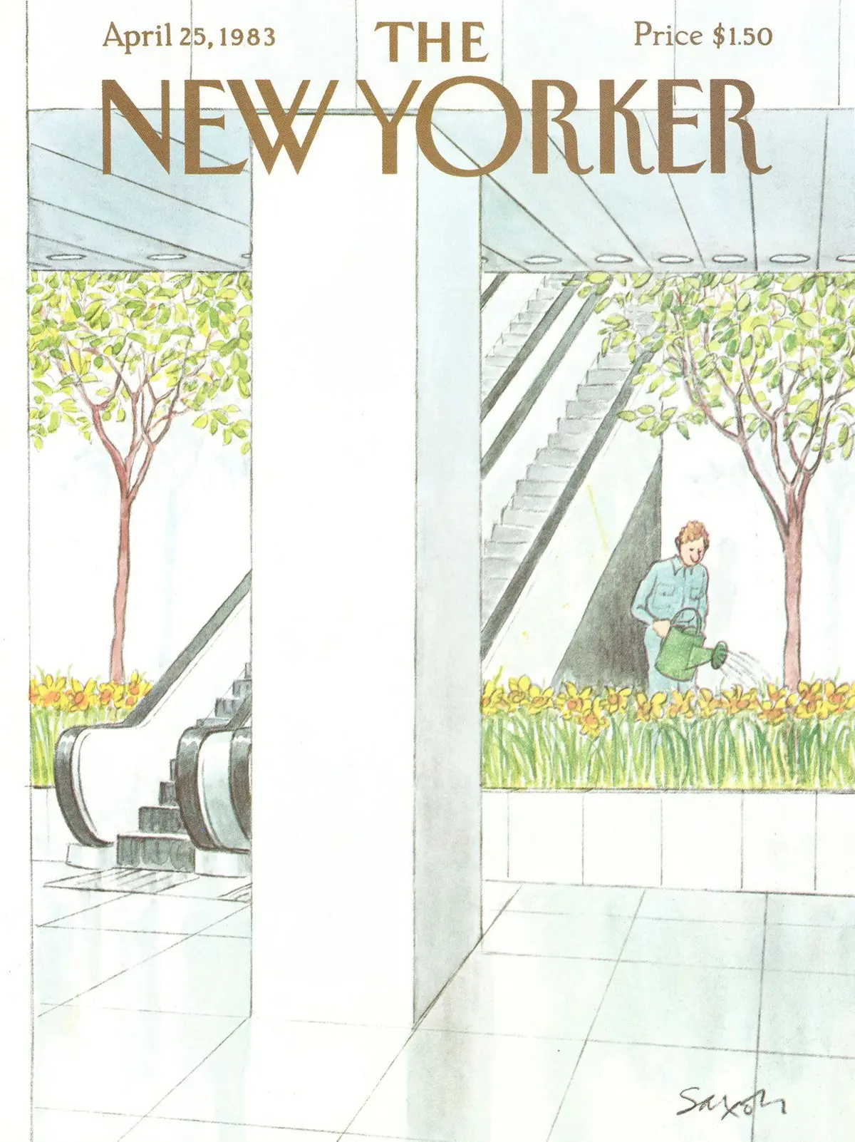 Обложка The New Yorker, 25 апреля 1983, художник Чарльз Саксон