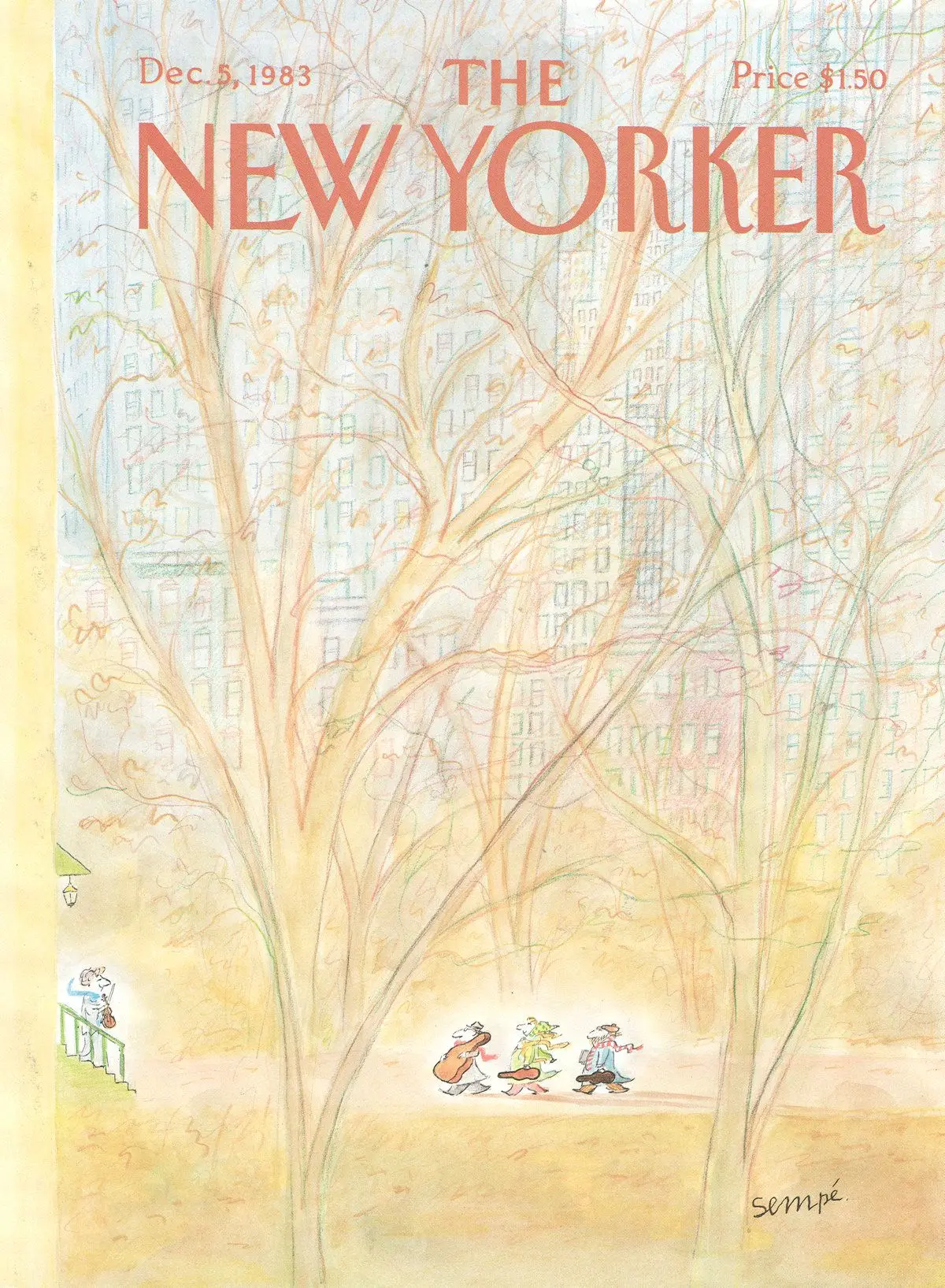 Обложка The New Yorker, 5 декабря 1983, художник Жан-Жак Сампе