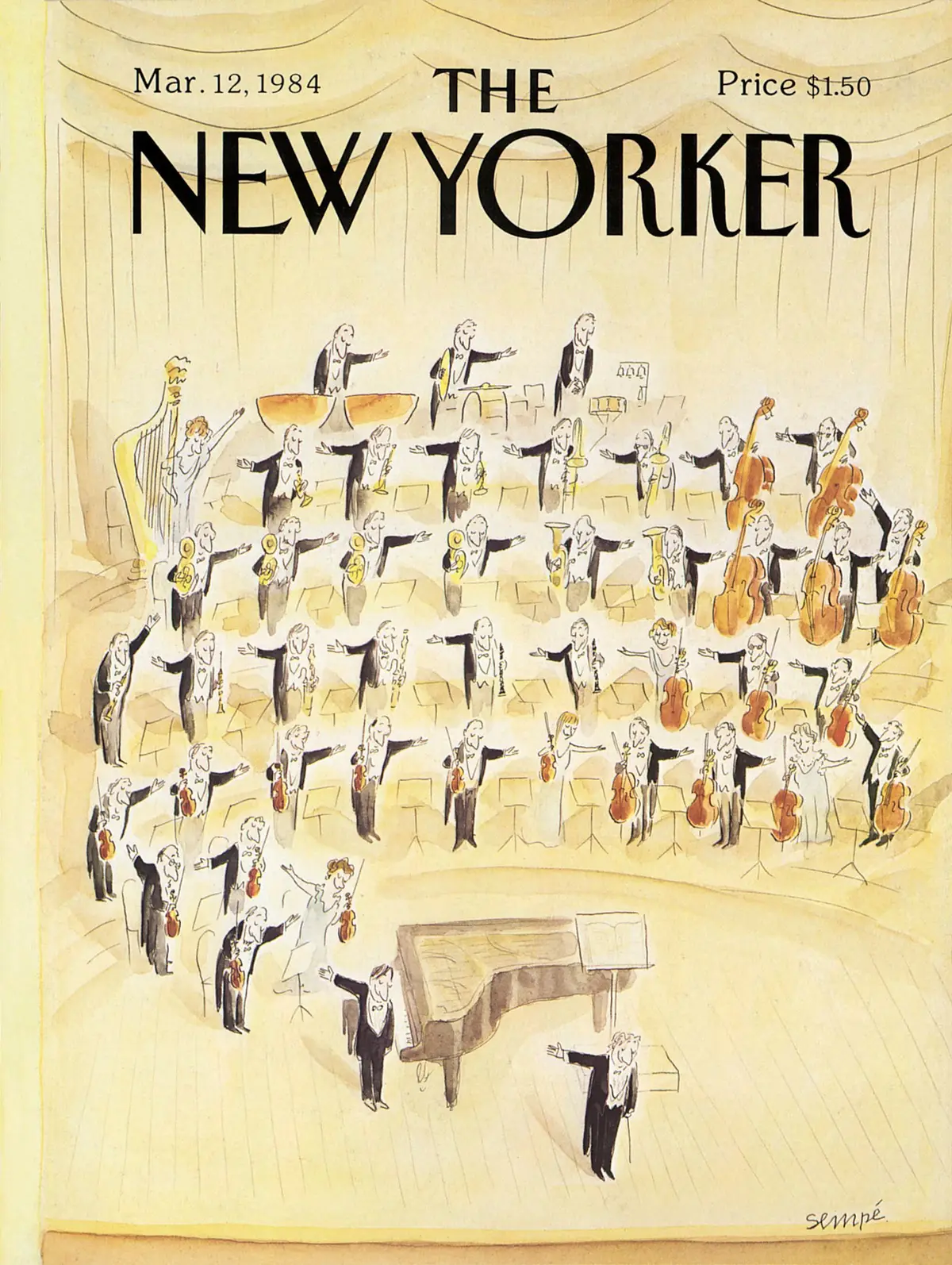 Обложка The New Yorker, 12 марта 1984, художник Жан-Жак Сампе