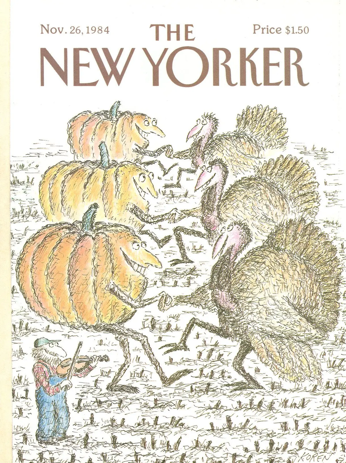 Обложка The New Yorker, 26 ноября 1984, художник Эдвард Корен