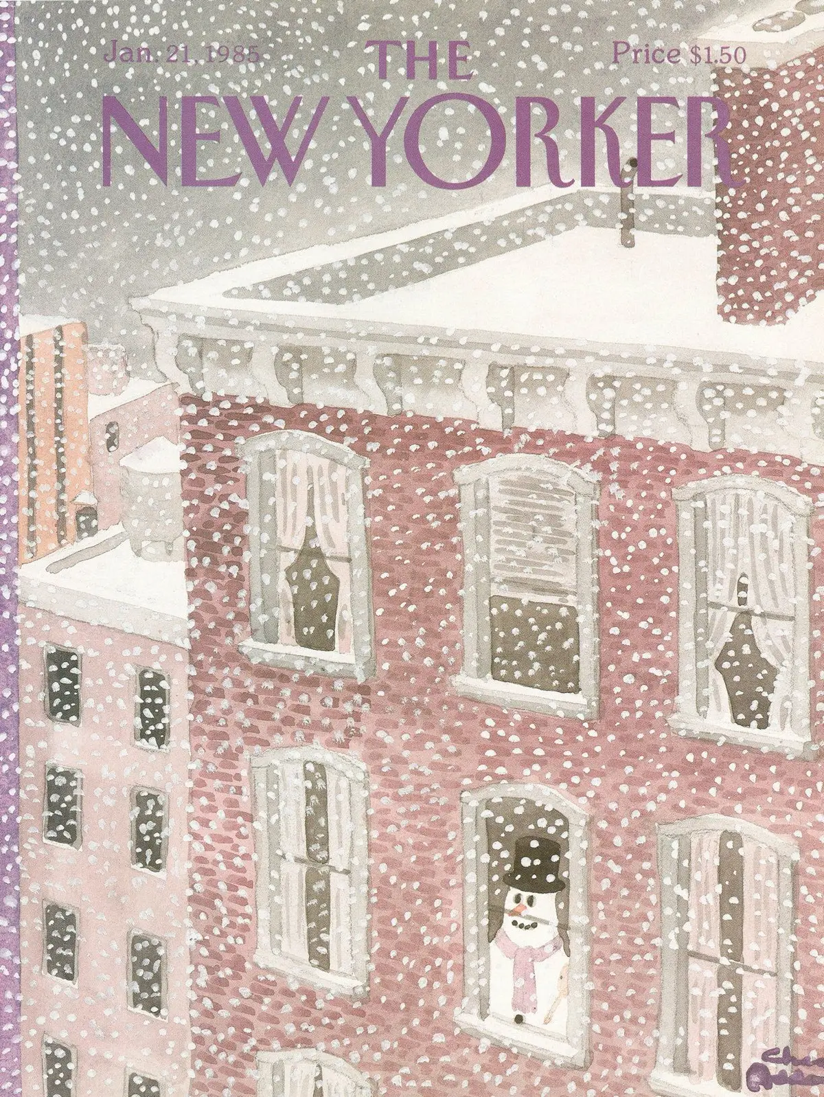 Обложка The New Yorker, 21 января 1985, художник Чарльз Аддамс