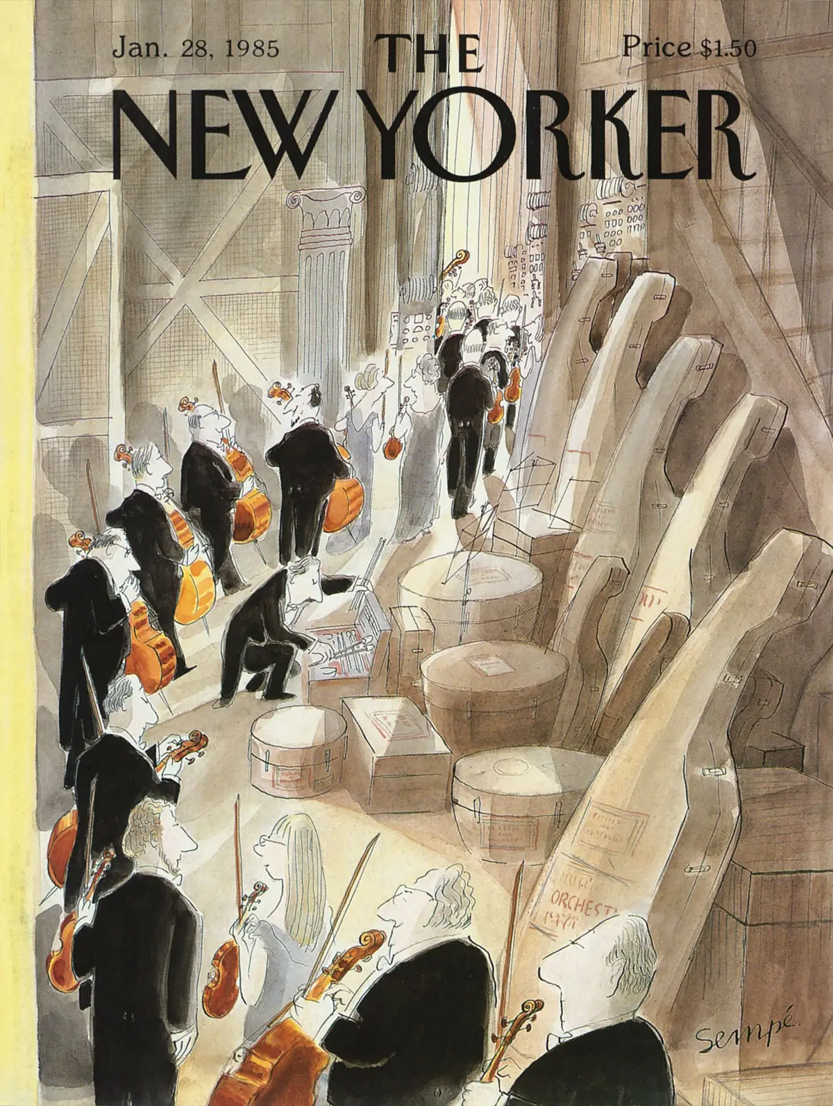 Обложка The New Yorker, 28 января 1985, художник Жан-Жак Сампе