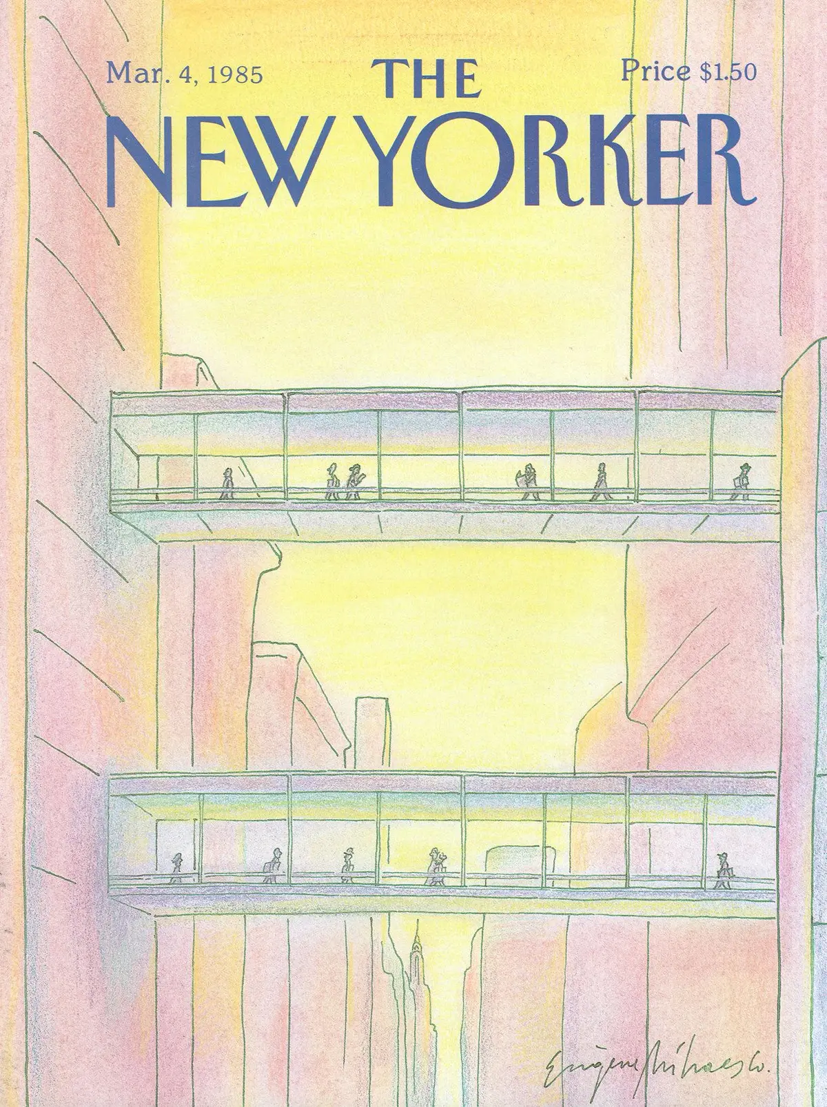 Обложка The New Yorker, 4 марта 1985, художник Эжен Михаеско