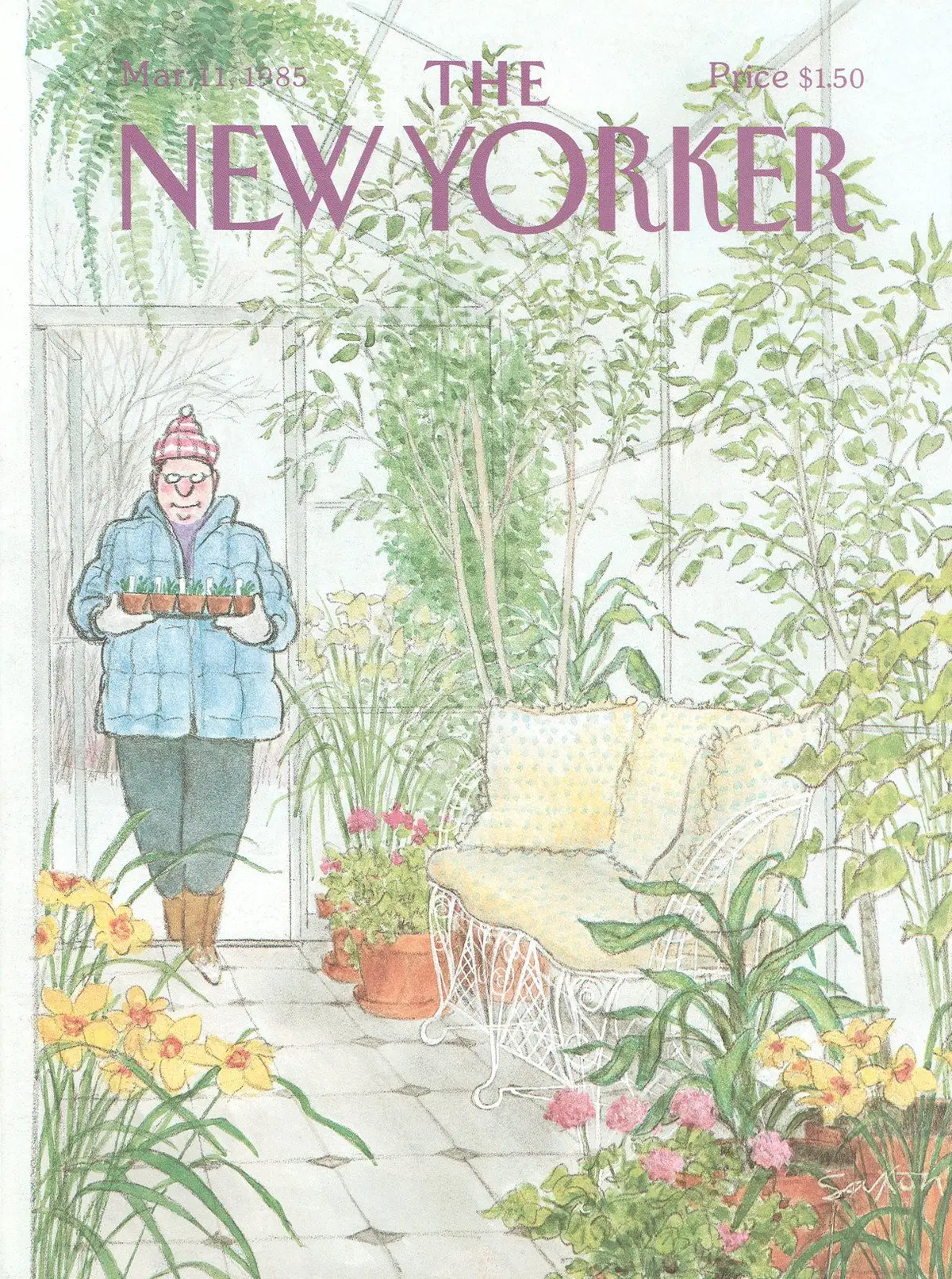 Обложка The New Yorker, 11 марта 1985, художник Чарльз Саксон