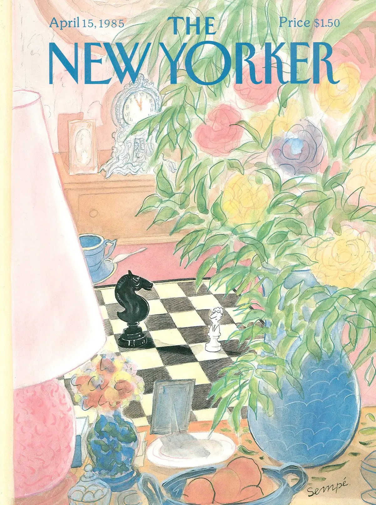 Обложка The New Yorker, 15 апреля 1985, художник Жан-Жак Сампе