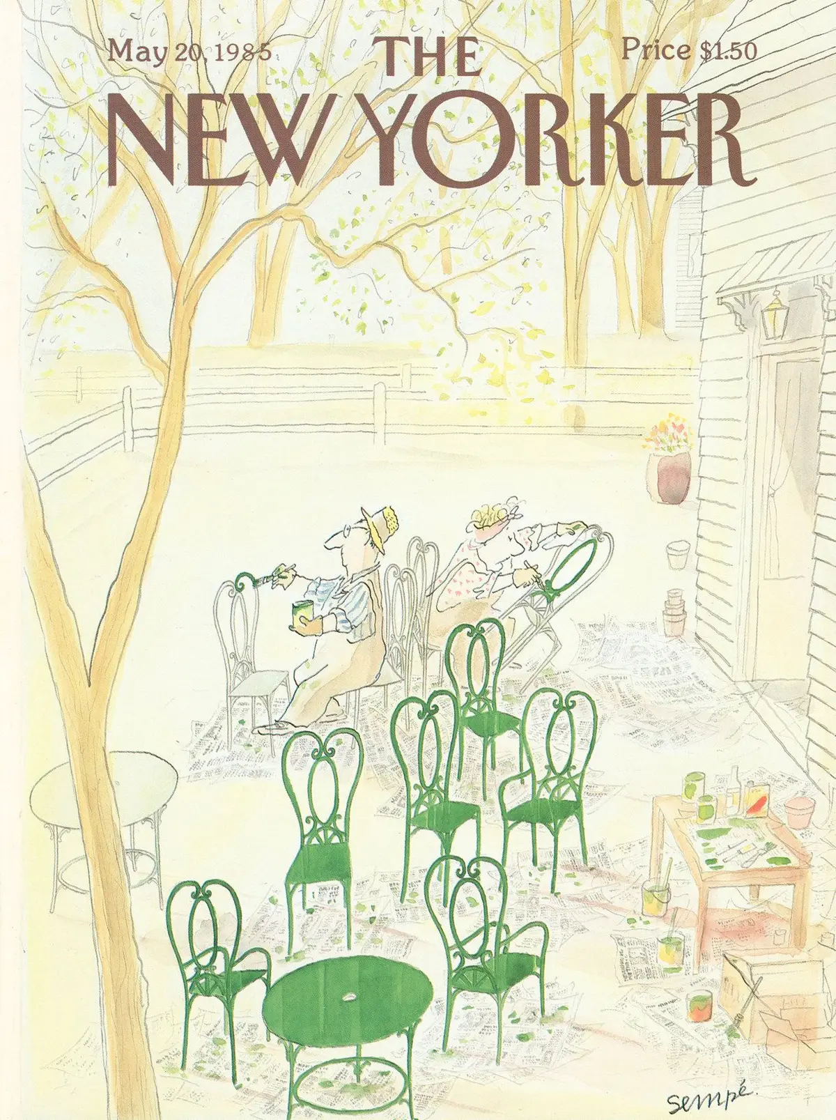 Обложка The New Yorker, 20 мая 1985, художник Жан-Жак Сампе