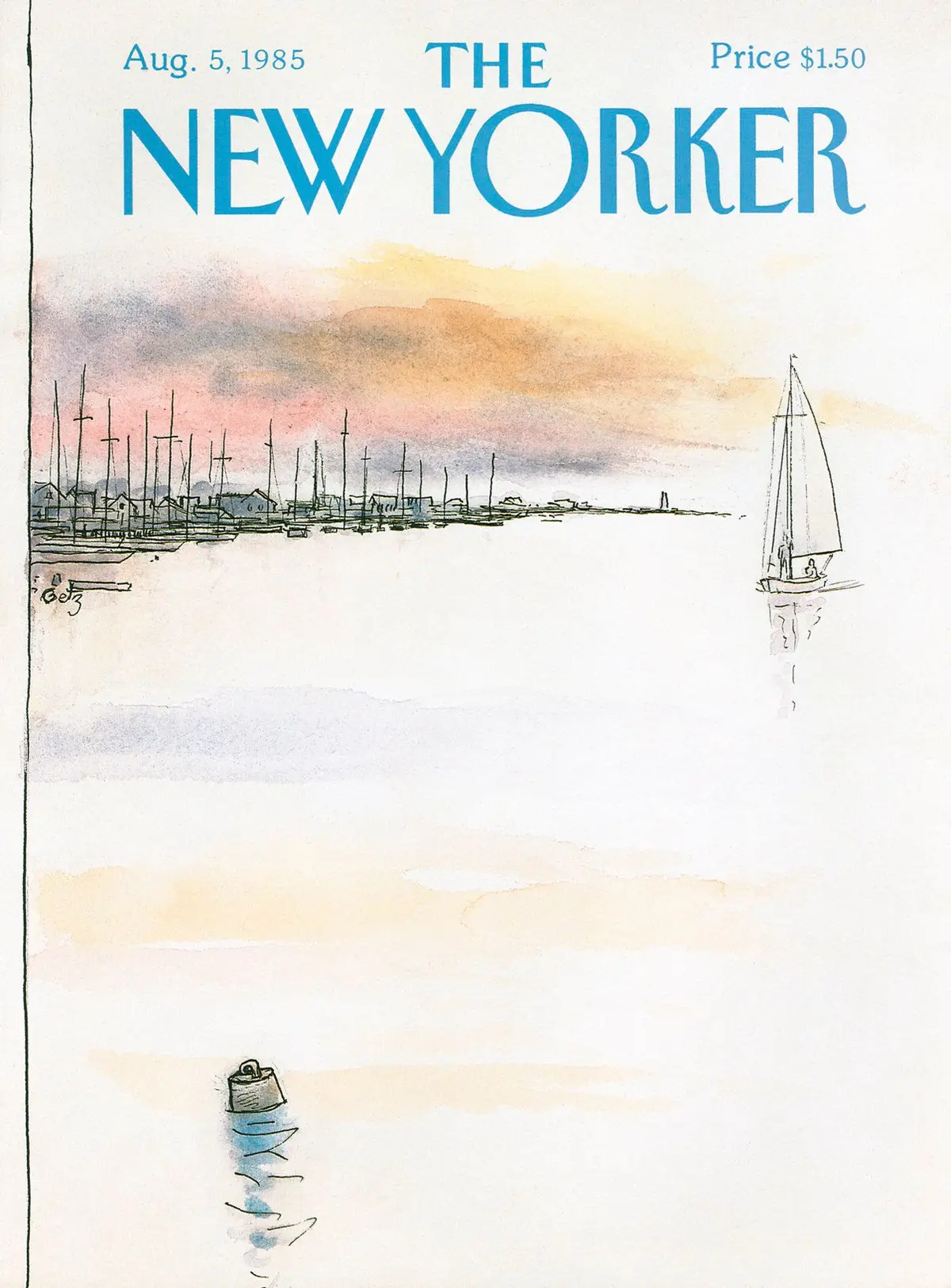 Обложка The New Yorker, 5 августа 1985, художник Артур Гетц