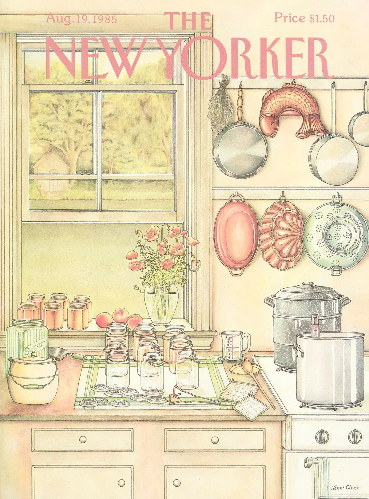 Обложка The New Yorker, 19 августа 1985, художник Дженни Оливер
