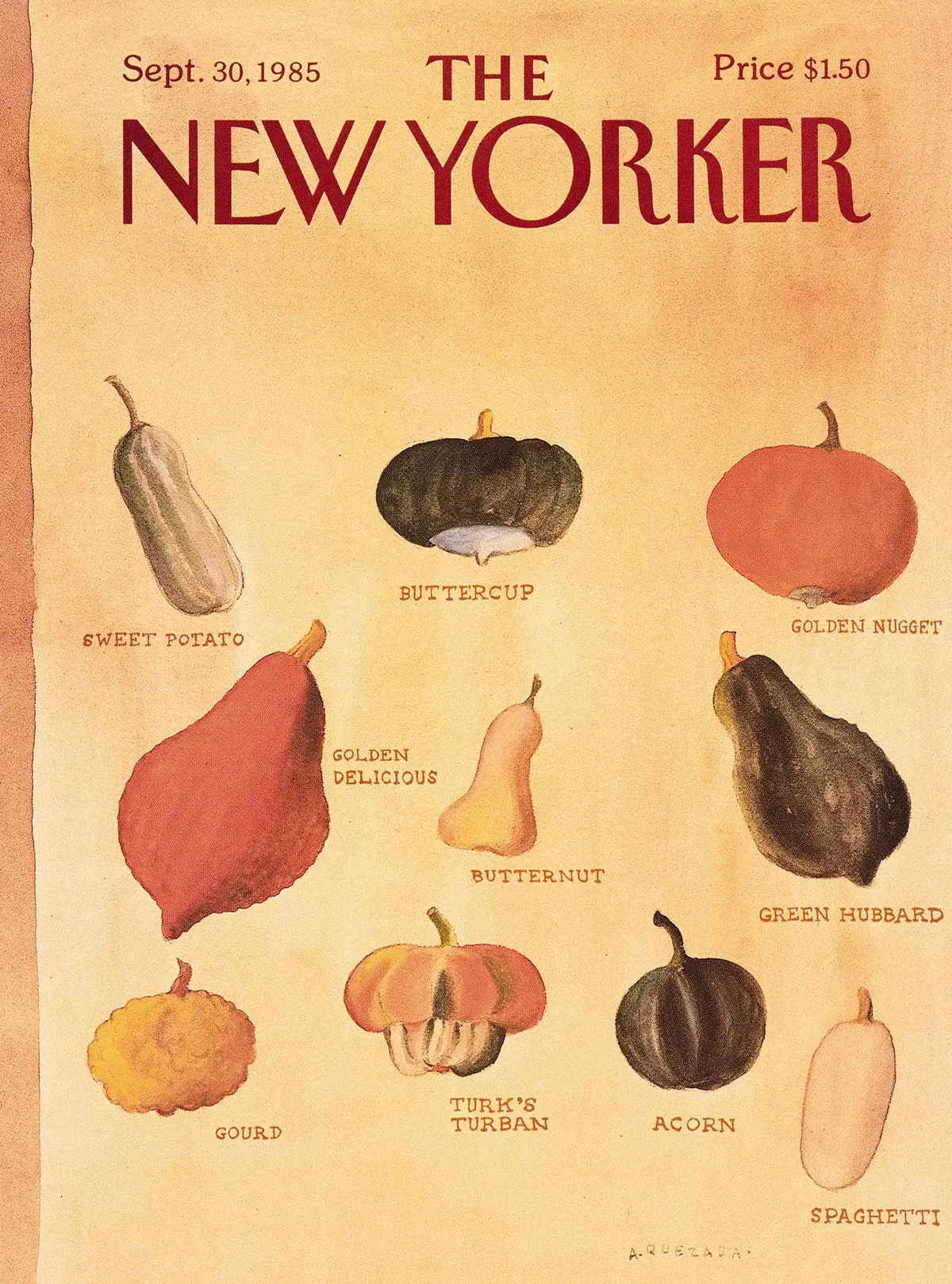 Обложка The New Yorker, 30 сентября 1985, художник Абель Кесада