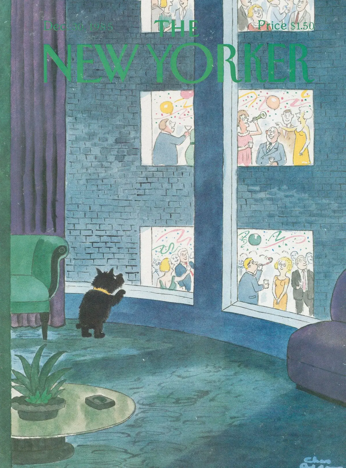 Обложка The New Yorker, 30 декабря 1985, художник Чарльз Аддамс