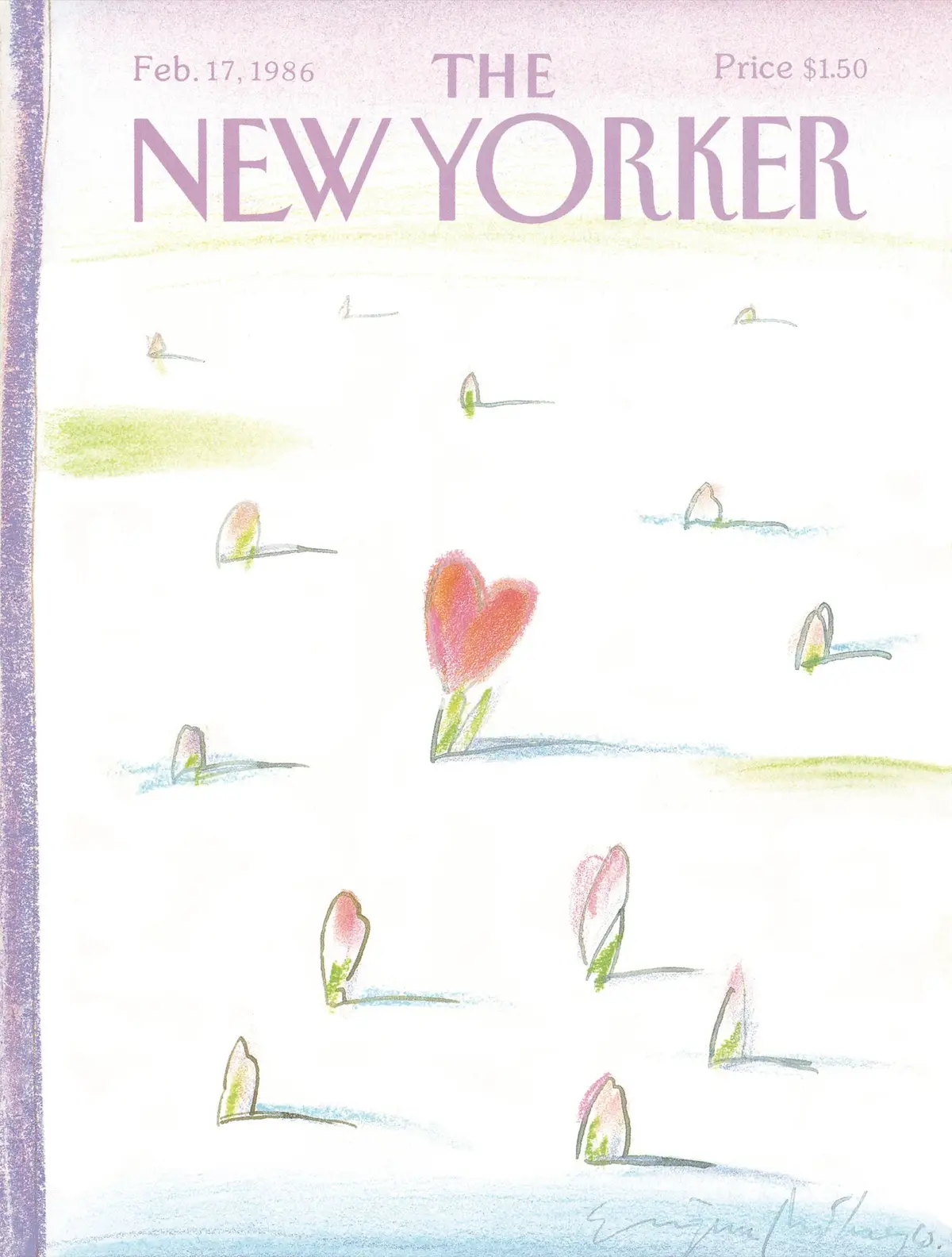 Обложка The New Yorker, 17 февраля 1986, художник Эжен Михаеско