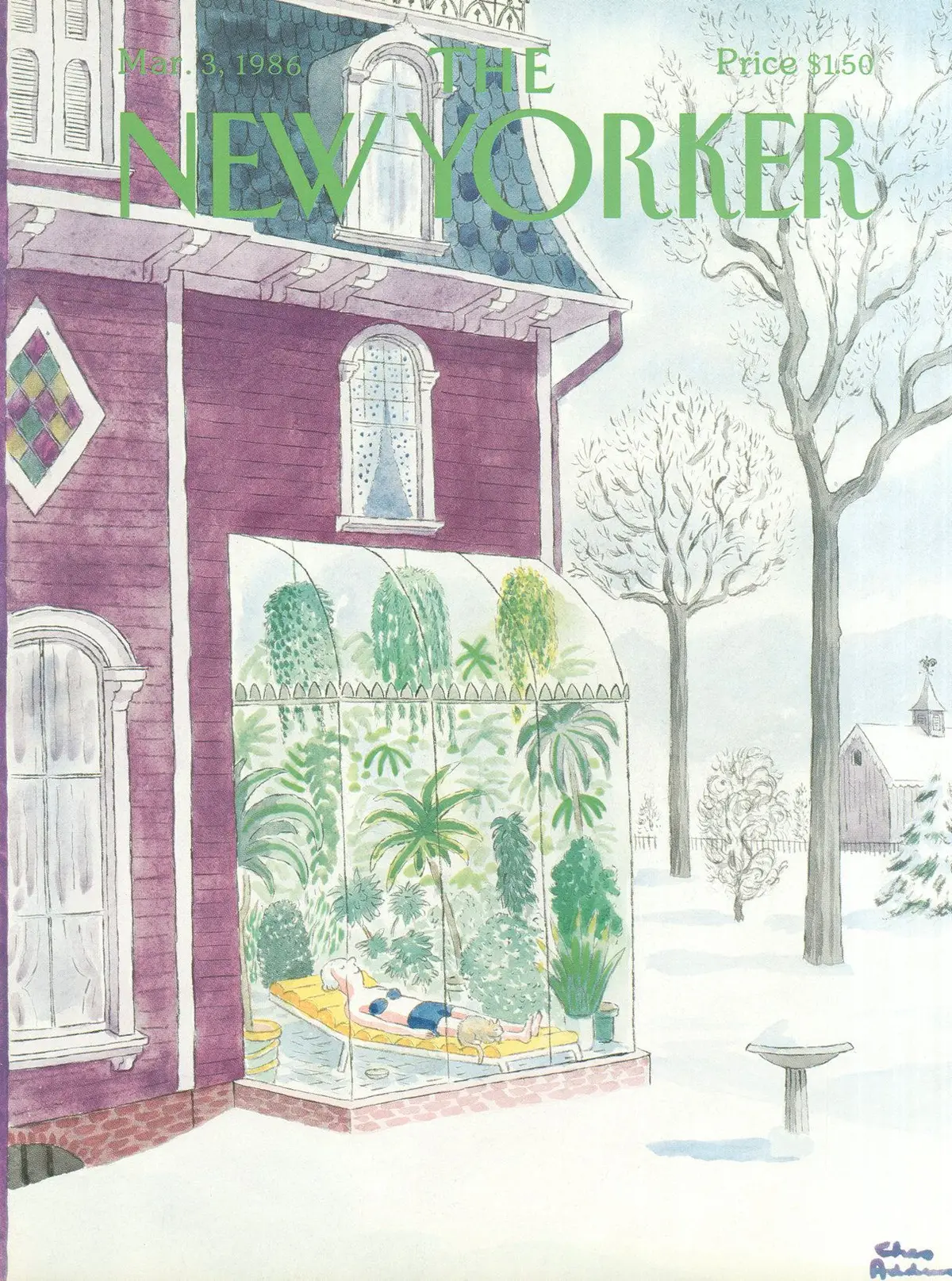 Обложка The New Yorker, 3 марта 1986, художник Чарльз Аддамс