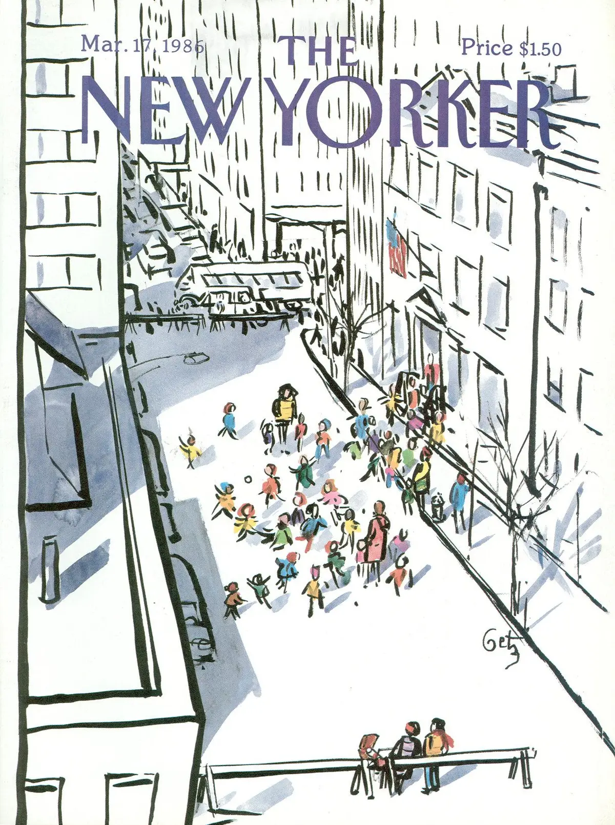 Обложка The New Yorker, 17 марта 1986, художник Артур Гетц