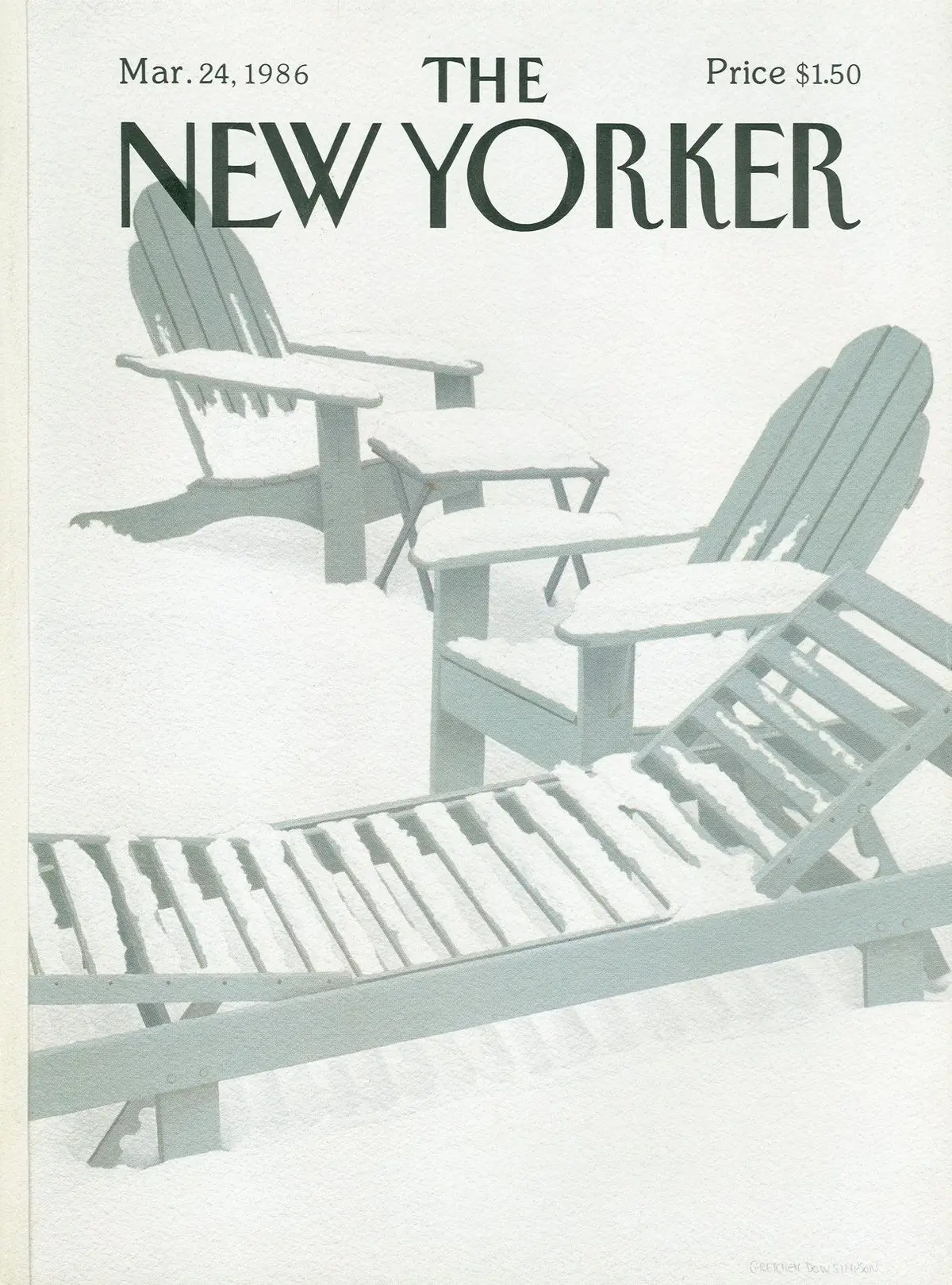 Обложка The New Yorker, 24 марта 1986, художник Гретхен Доу Симпсон