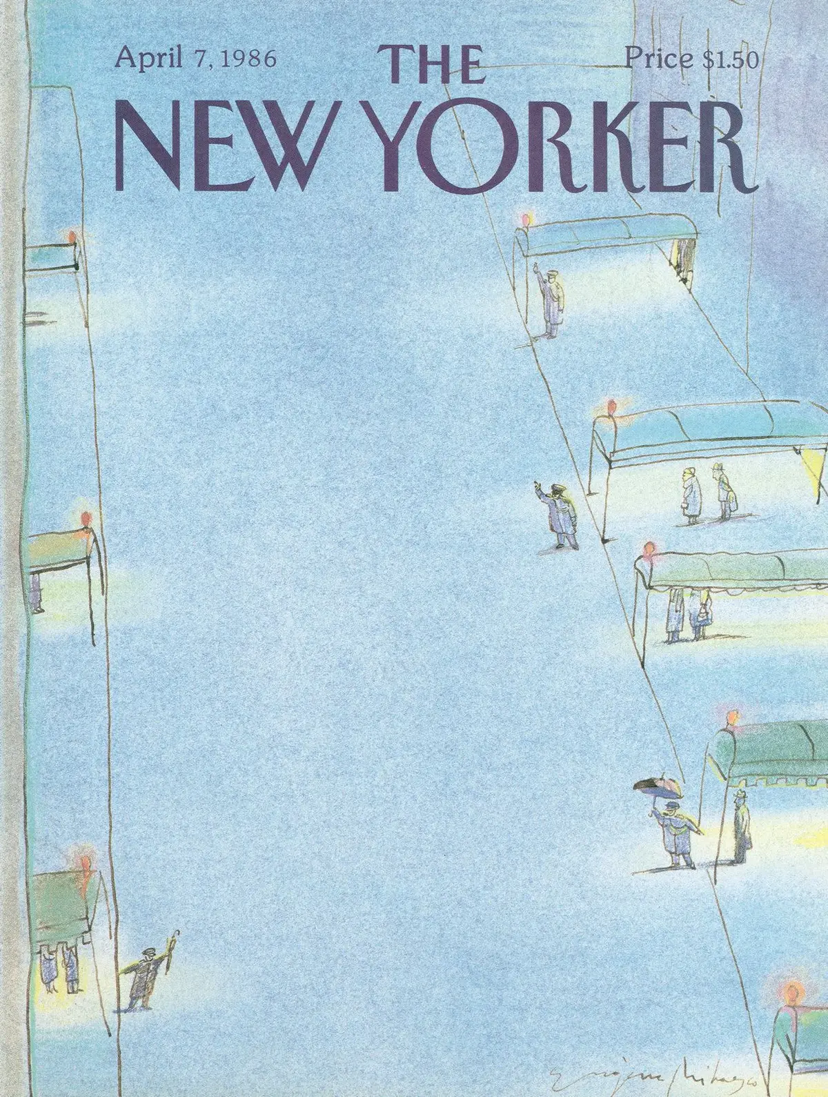 Обложка The New Yorker, 7 апреля 1986, художник Эжен Михаеско