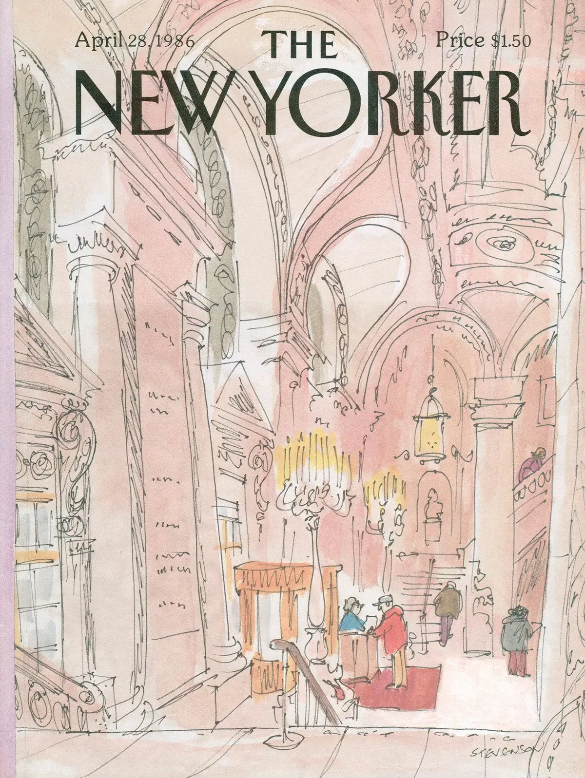 Обложка The New Yorker, 28 апреля 1986, художник Джеймс Стивенсон