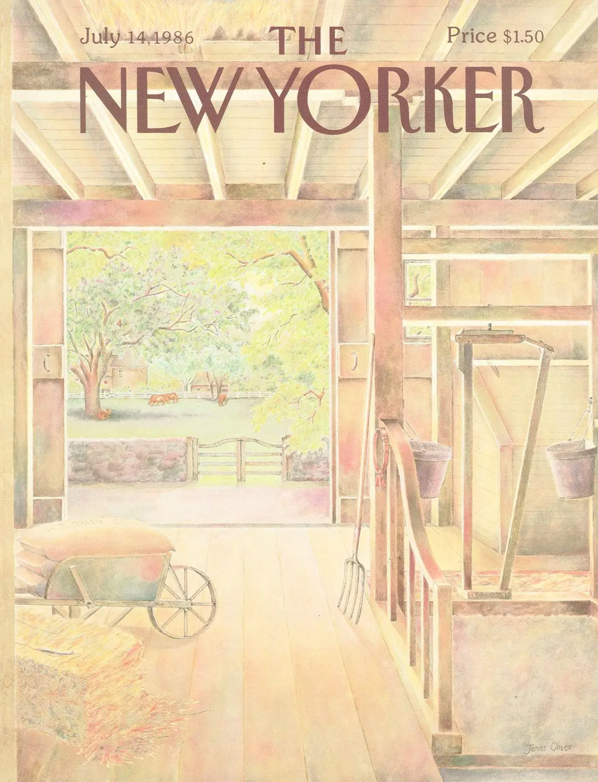 Обложка The New Yorker, 14 июля 1986, художник Дженни Оливер