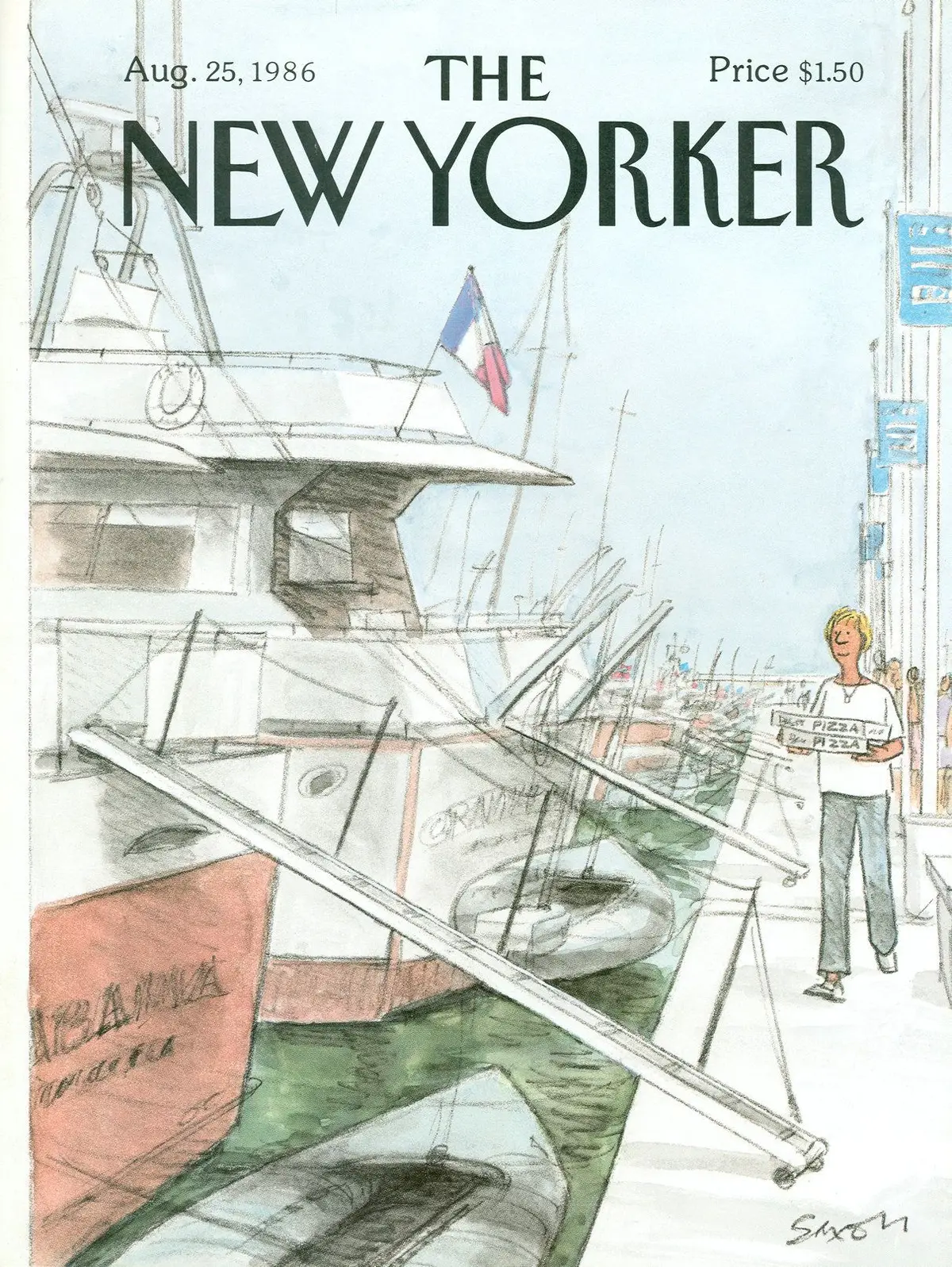 Обложка The New Yorker, 25 августа 1986, художник Чарльз Саксон