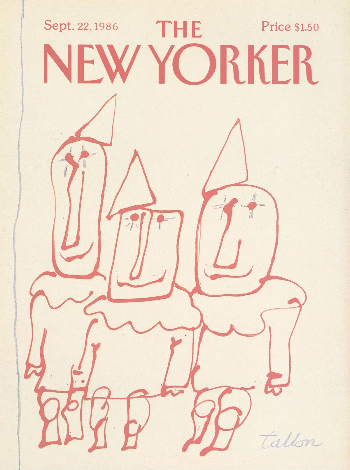 Обложка The New Yorker, 22 сентября 1986, художник Роберт Таллон