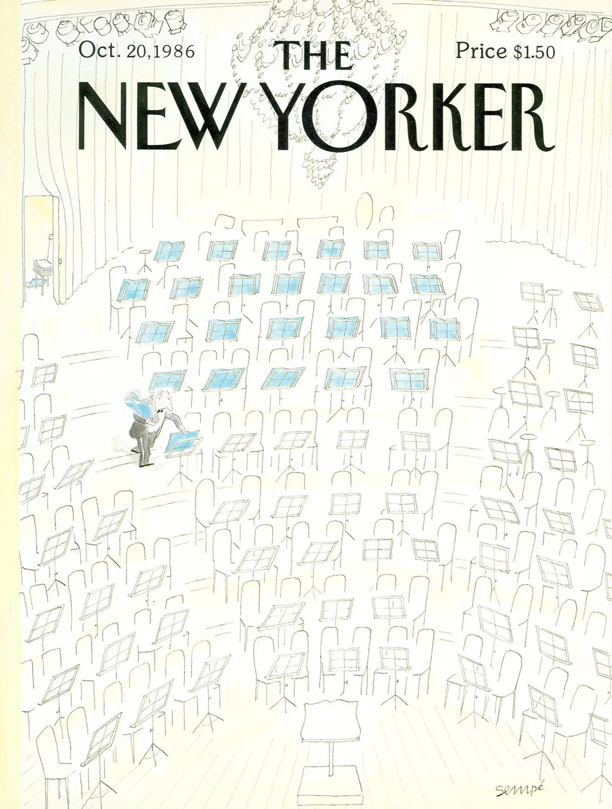 Обложка The New Yorker, 20 октября 1986, художник Жан-Жак Сампе