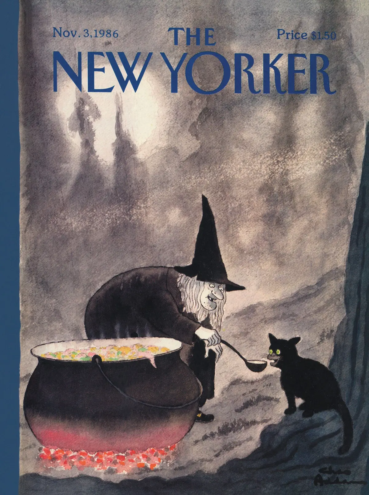 Обложка The New Yorker, 3 ноября 1986, художник Чарльз Аддамс