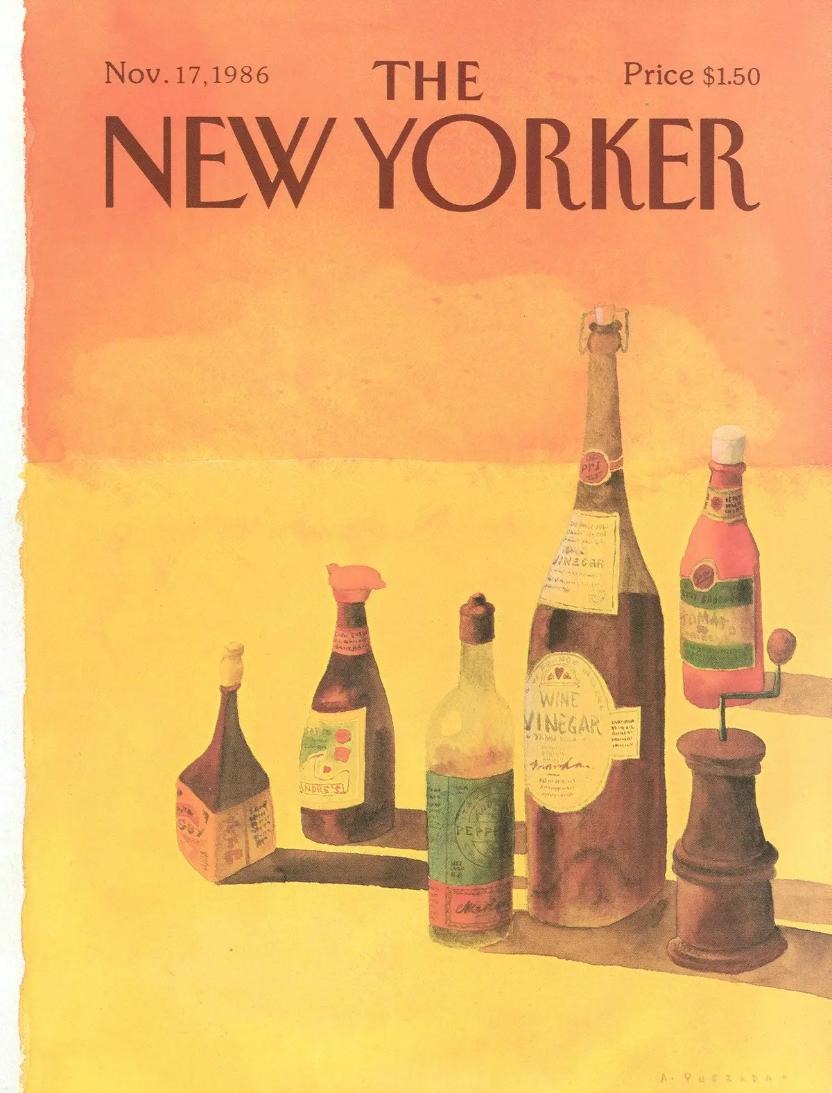 Обложка The New Yorker, 17 ноября 1986, художник Абель Кесада
