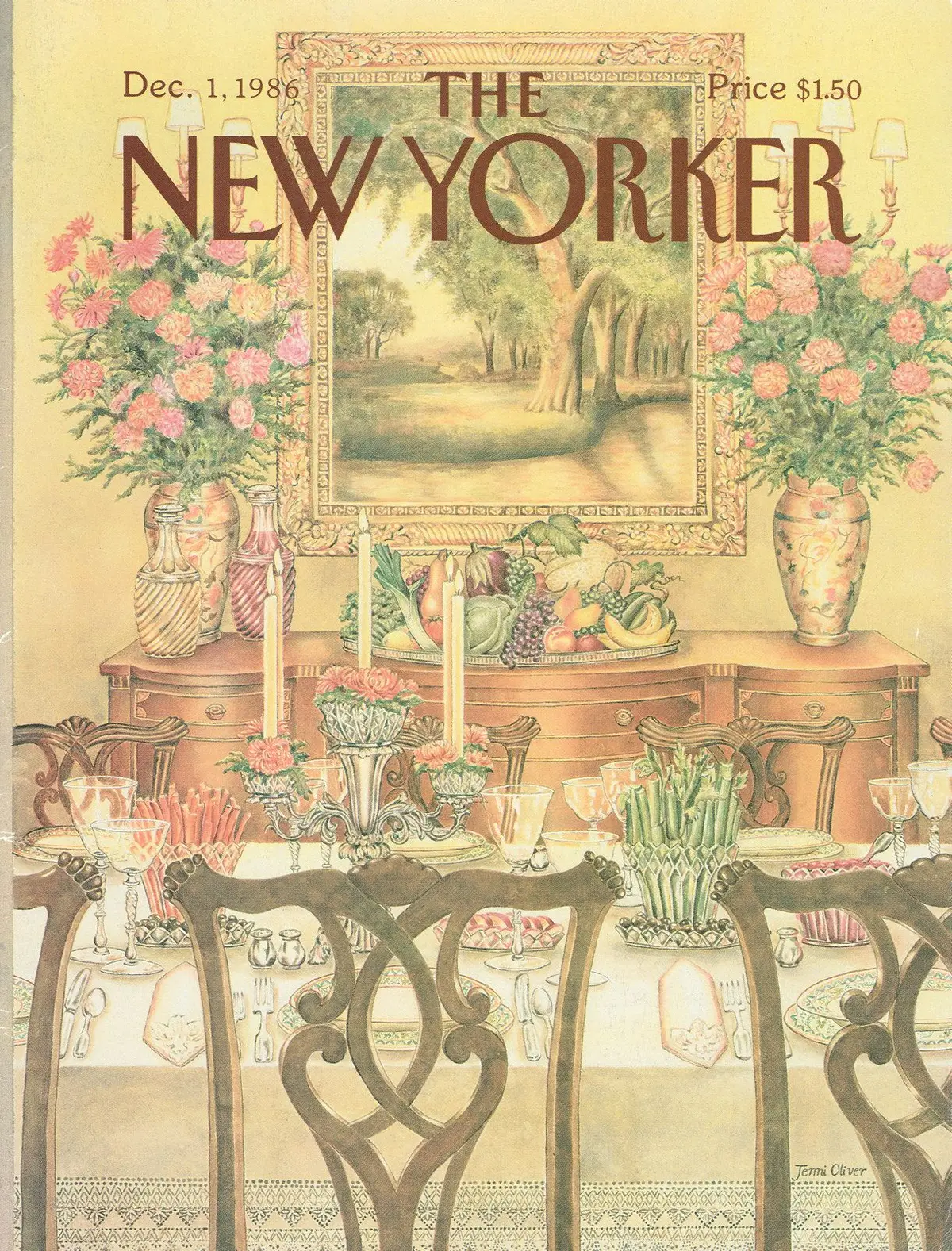 Обложка The New Yorker, 1 декабря 1986, художник Дженни Оливер
