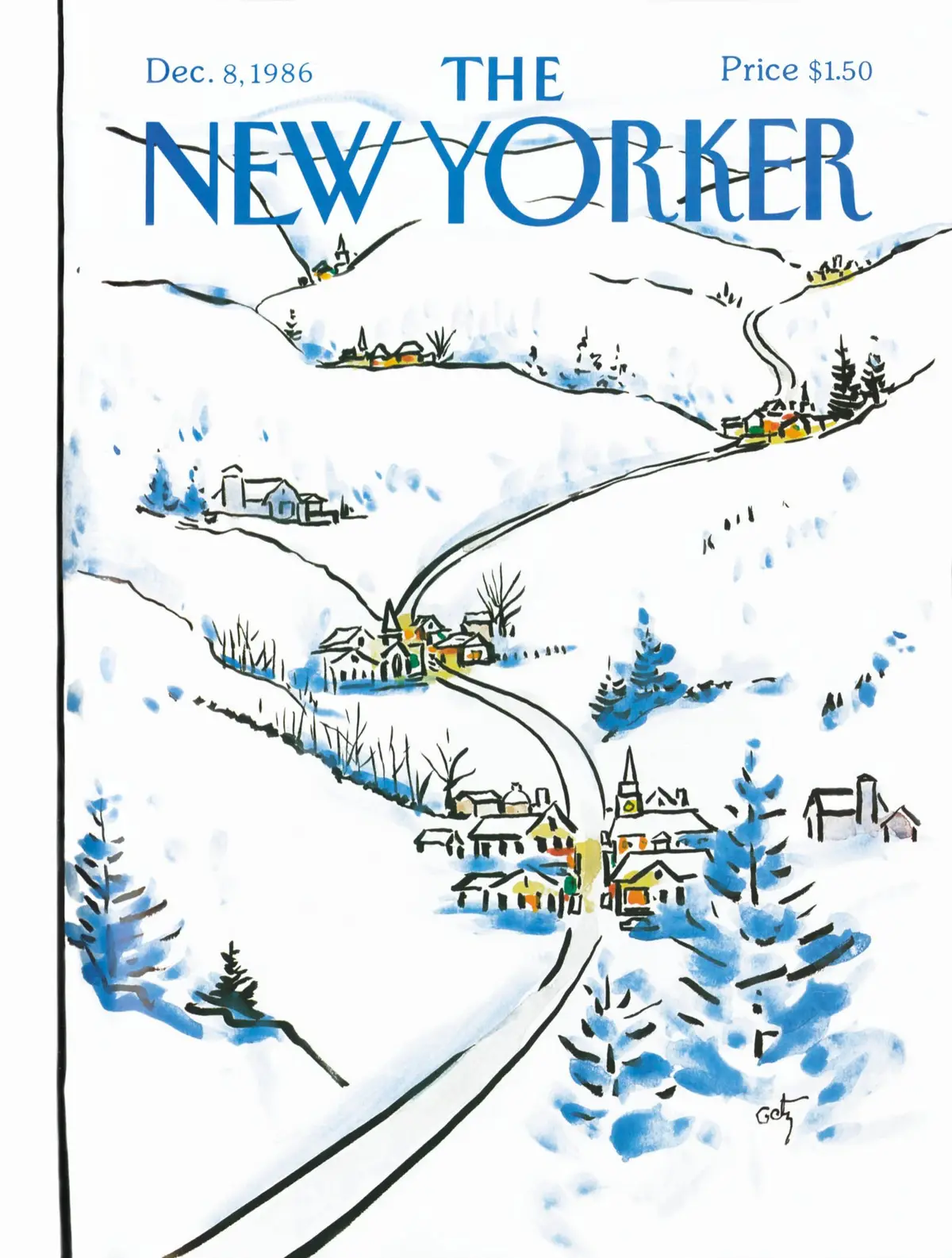 Обложка The New Yorker, 8 декабря 1986, художник Артур Гетц