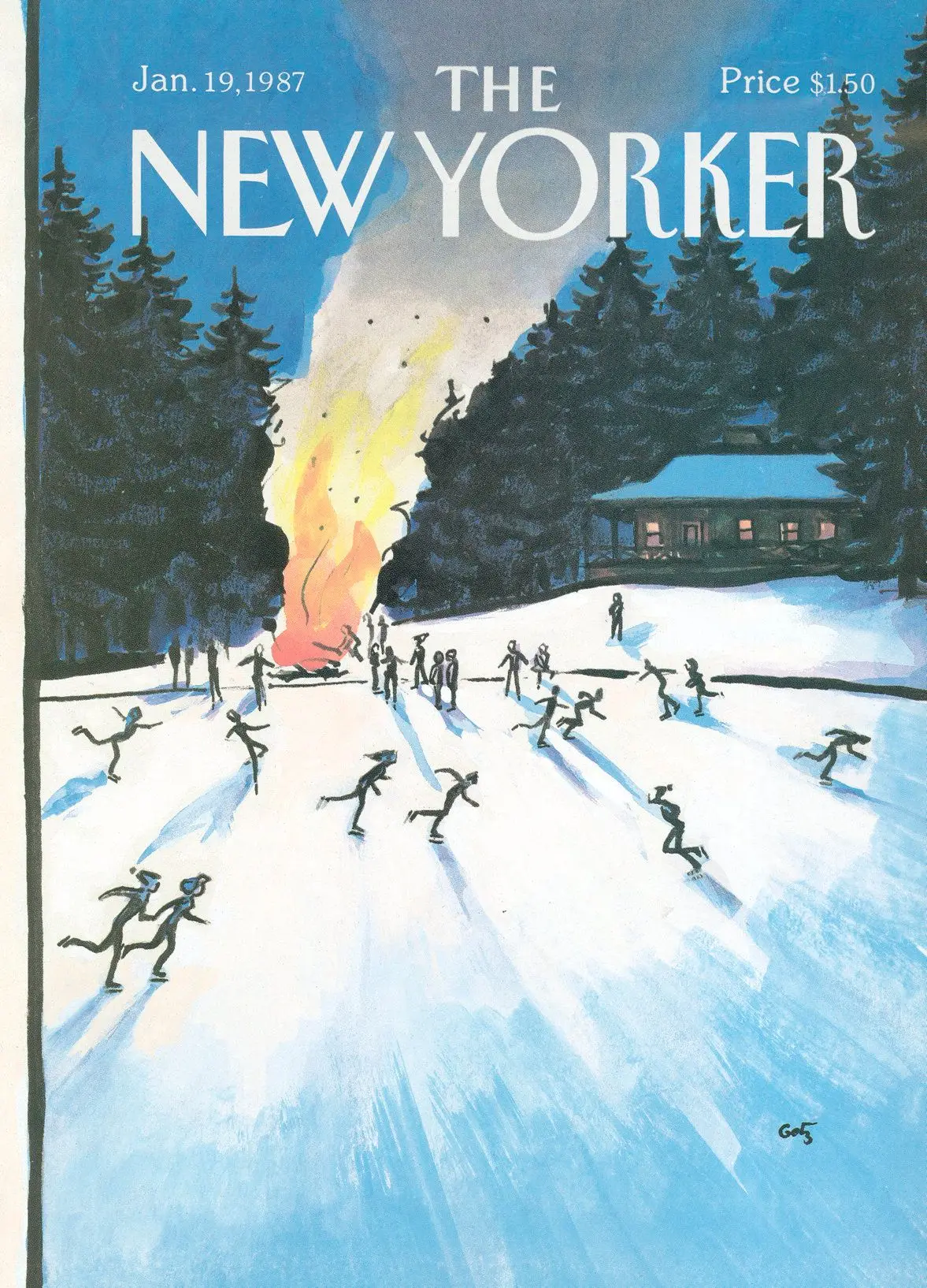 Обложка The New Yorker, 19 января 1987, художник Артур Гетц