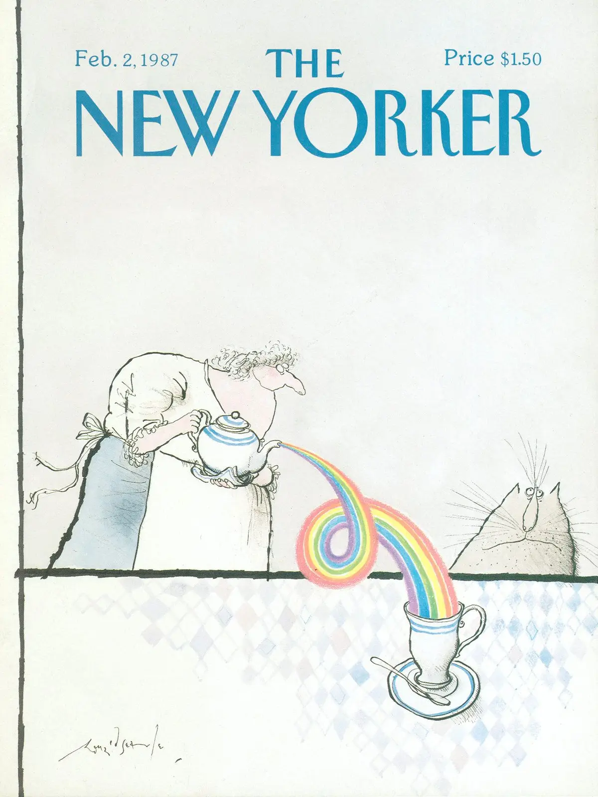 Обложка The New Yorker, 2 февраля 1987, художник Рональд Сёрл