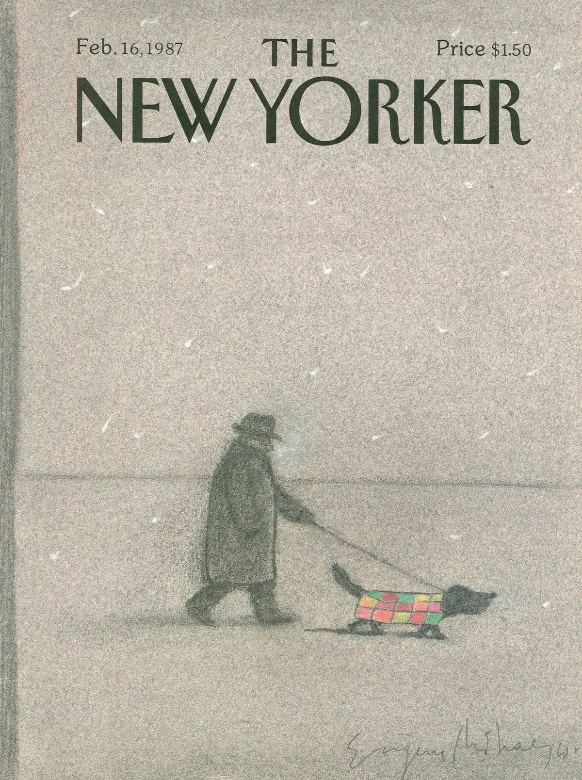 Обложка The New Yorker, 16 февраля 1987, художник Эжен Михаеско