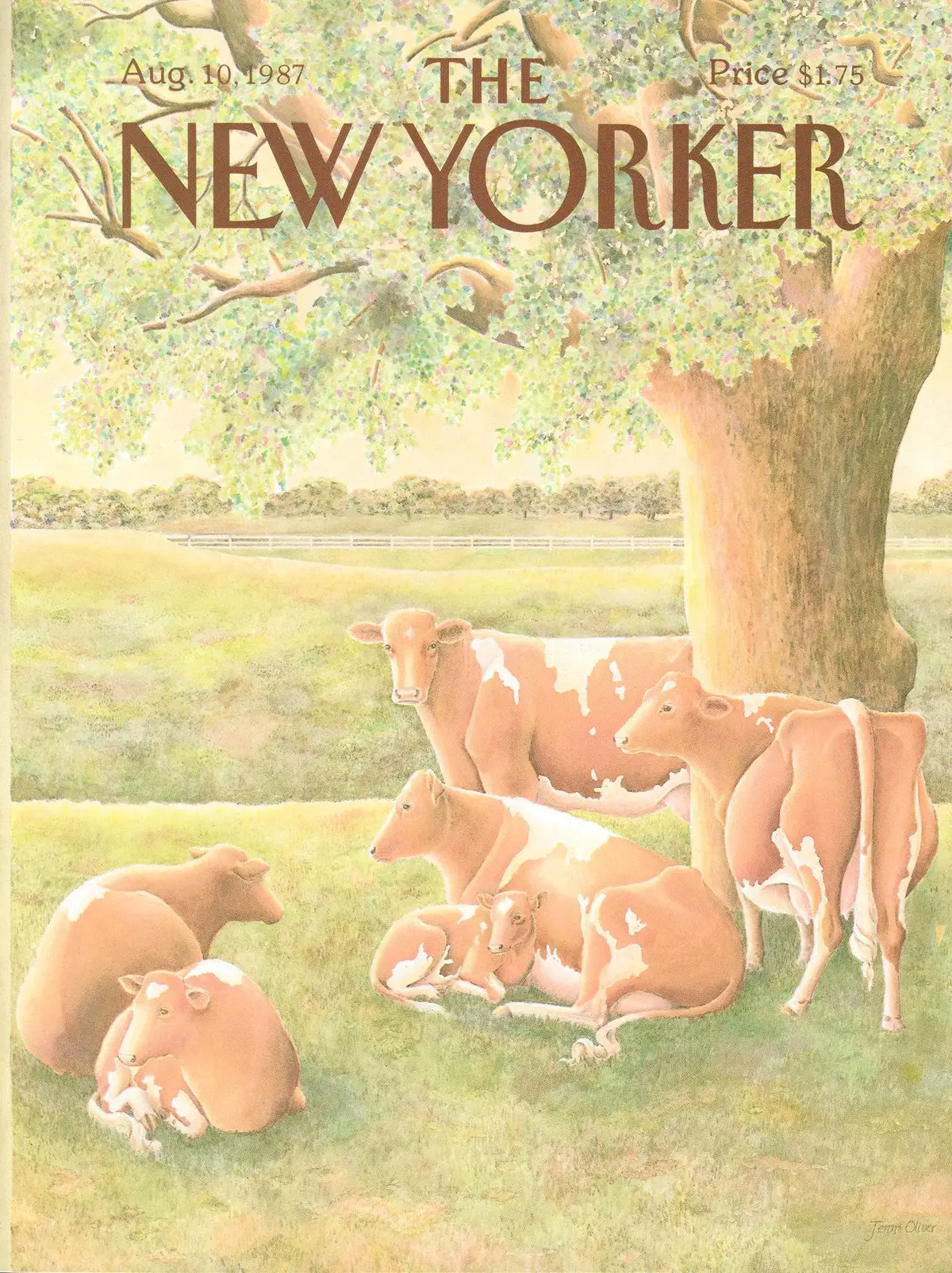 Обложка The New Yorker, 10 августа 1987, художник Дженни Оливер