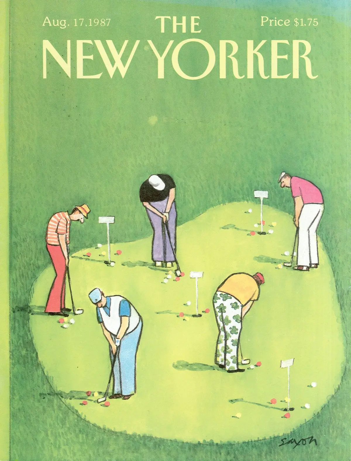 Обложка The New Yorker, 17 августа 1987, художник Чарльз Саксон